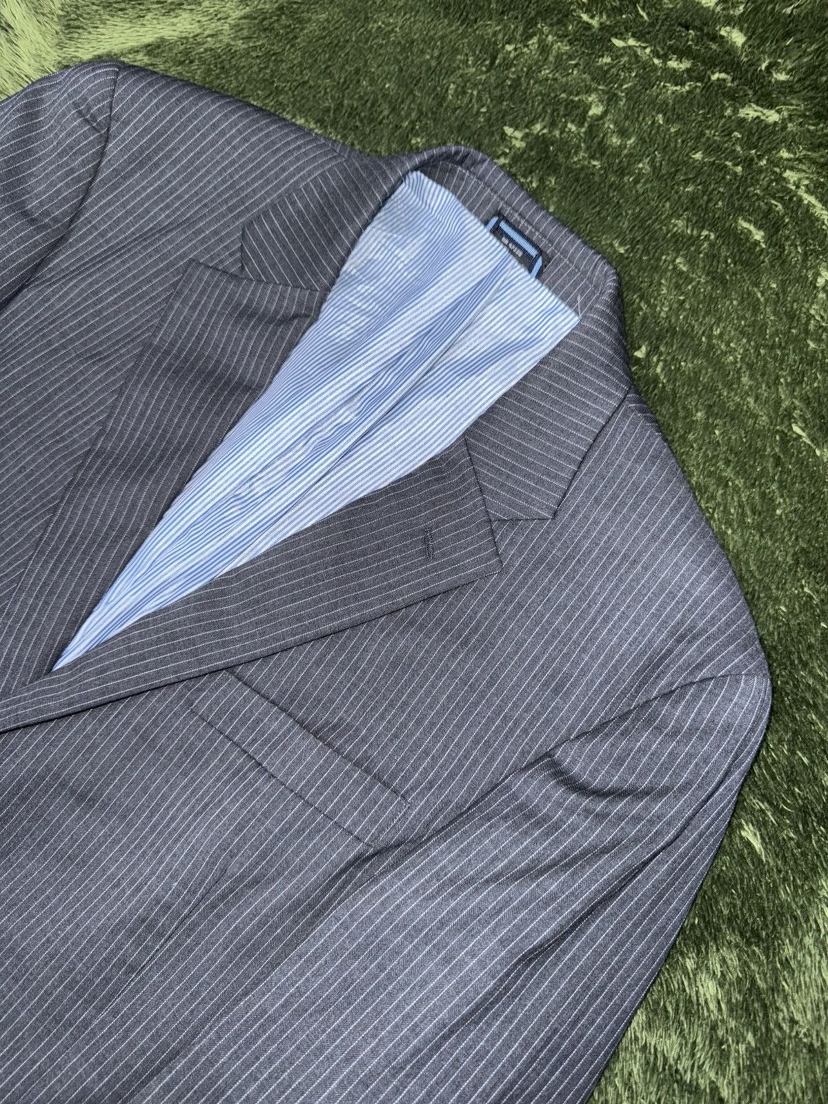 Tommy Hilfiger [42-44] tommy hilfiger USA wool stripe blazer jacket gray Size 42L - 2 Thumbnail