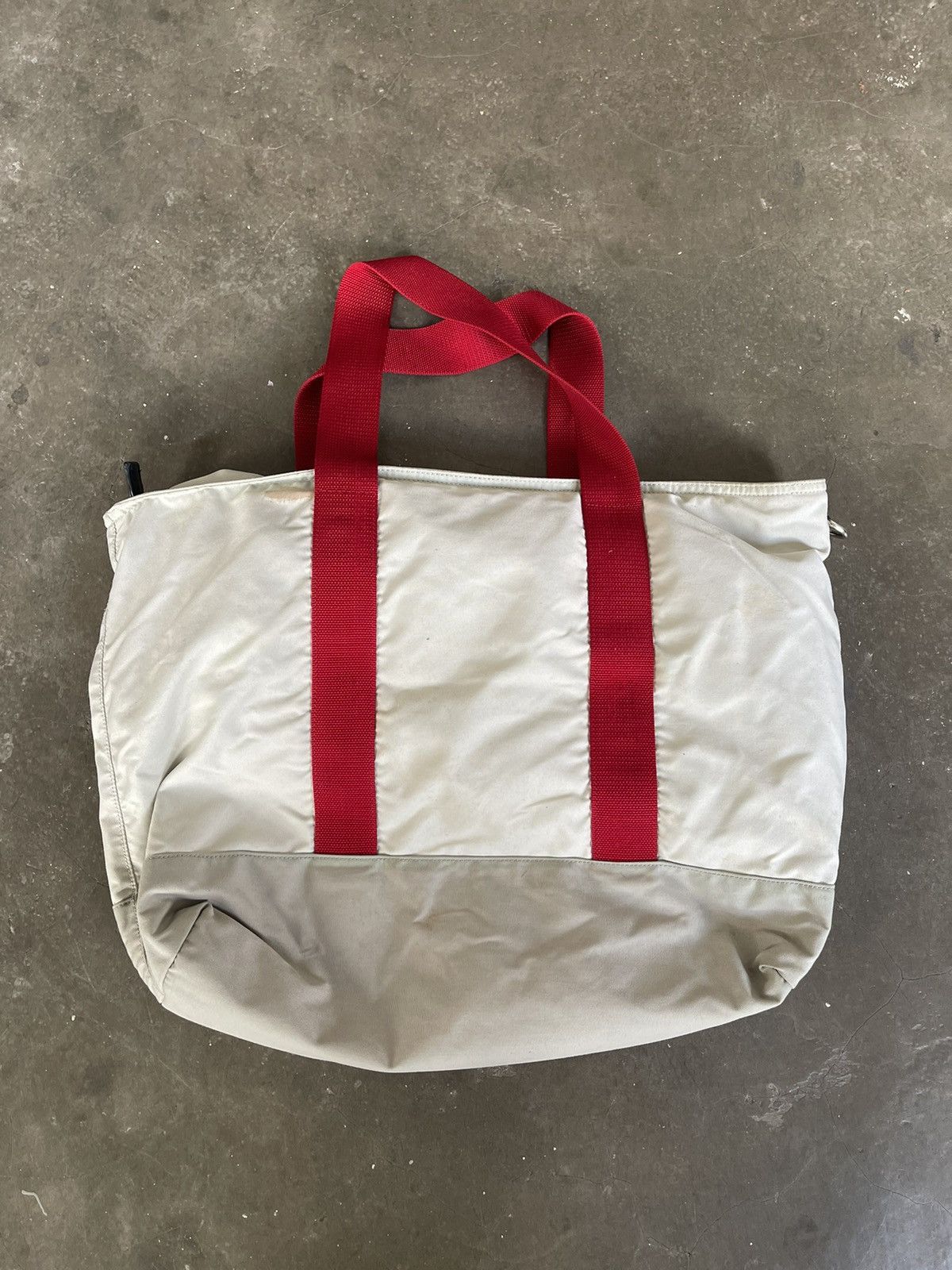 Prada Prada White Tessuto Tote Bag Red Nylon Cloth Size ONE SIZE - 8 Thumbnail