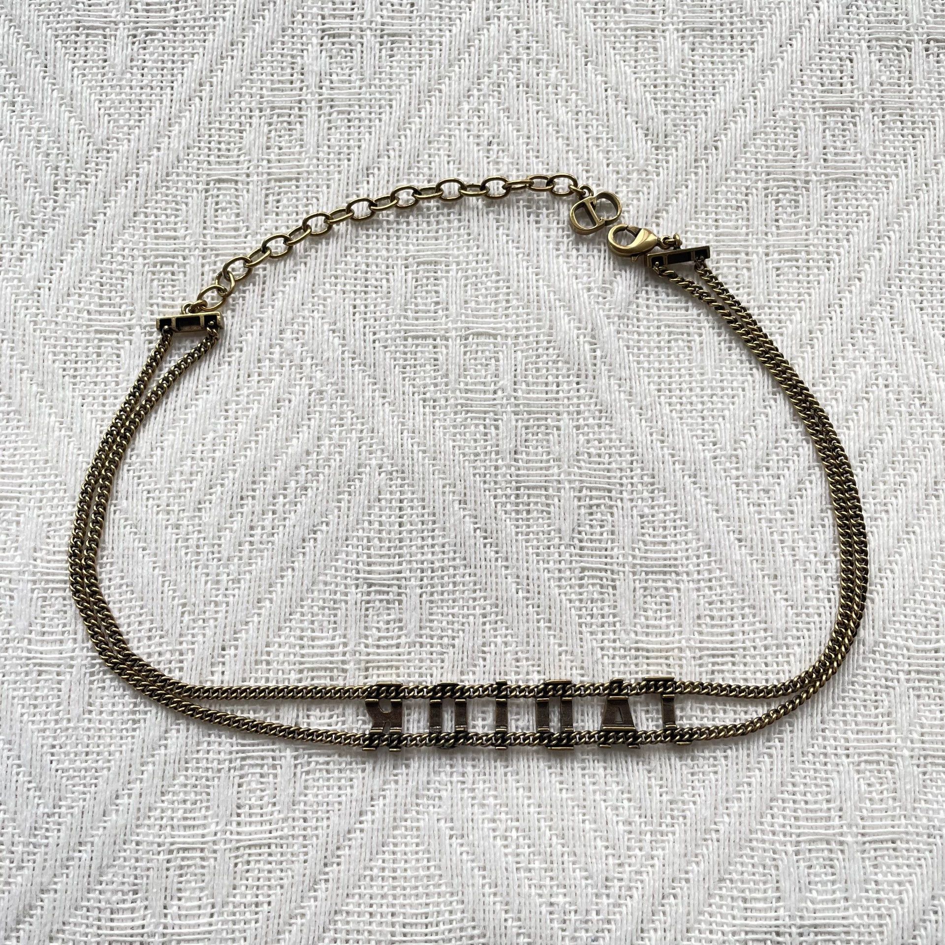 Dior DIOR J'Adior Logo antique gold metal necklace women's 99N Size ONE SIZE - 3 Thumbnail