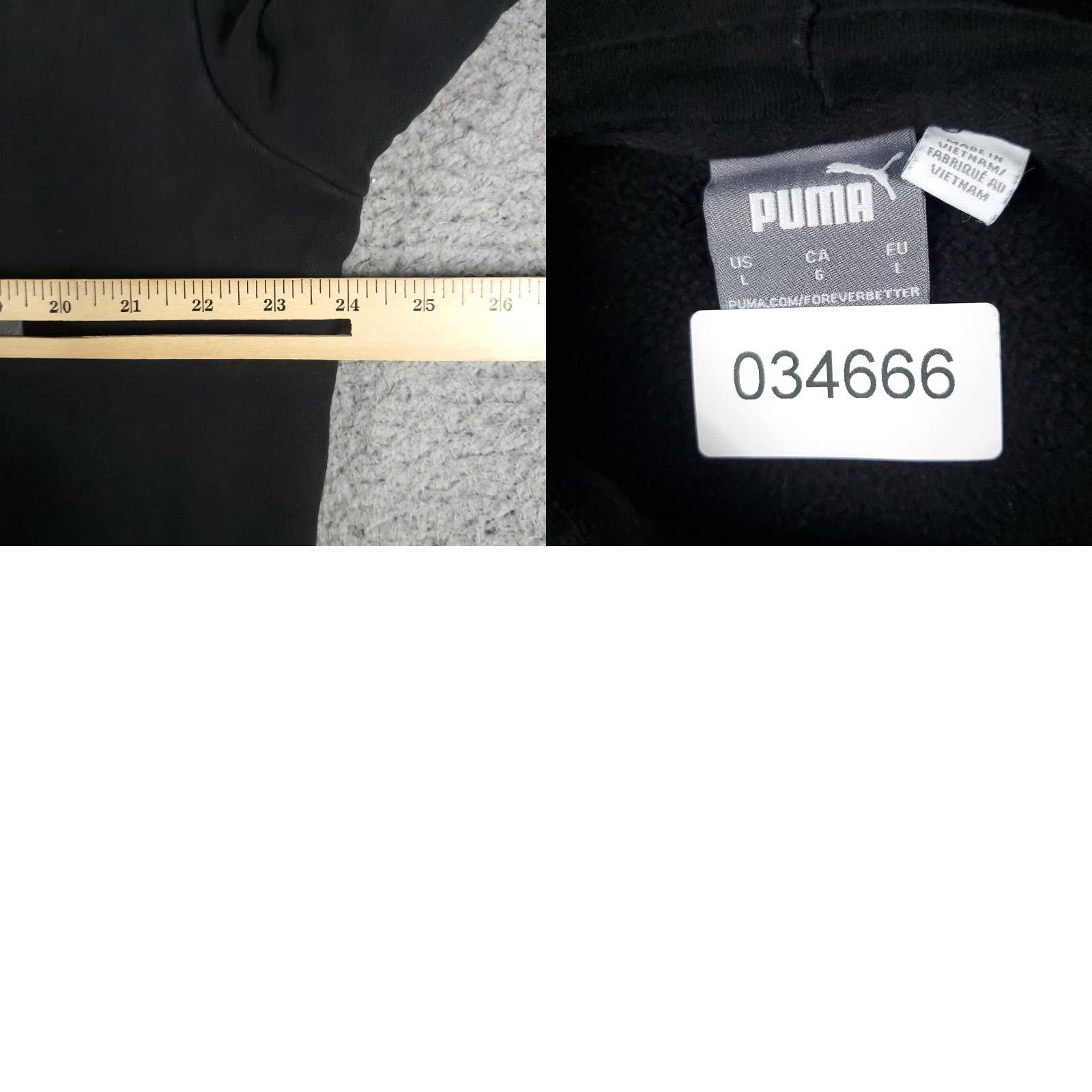 Puma PUMA Hoodie Mens Large Black Casual Pullover Fleece Sweatshirt Size US L / EU 52-54 / 3 - 8 Thumbnail