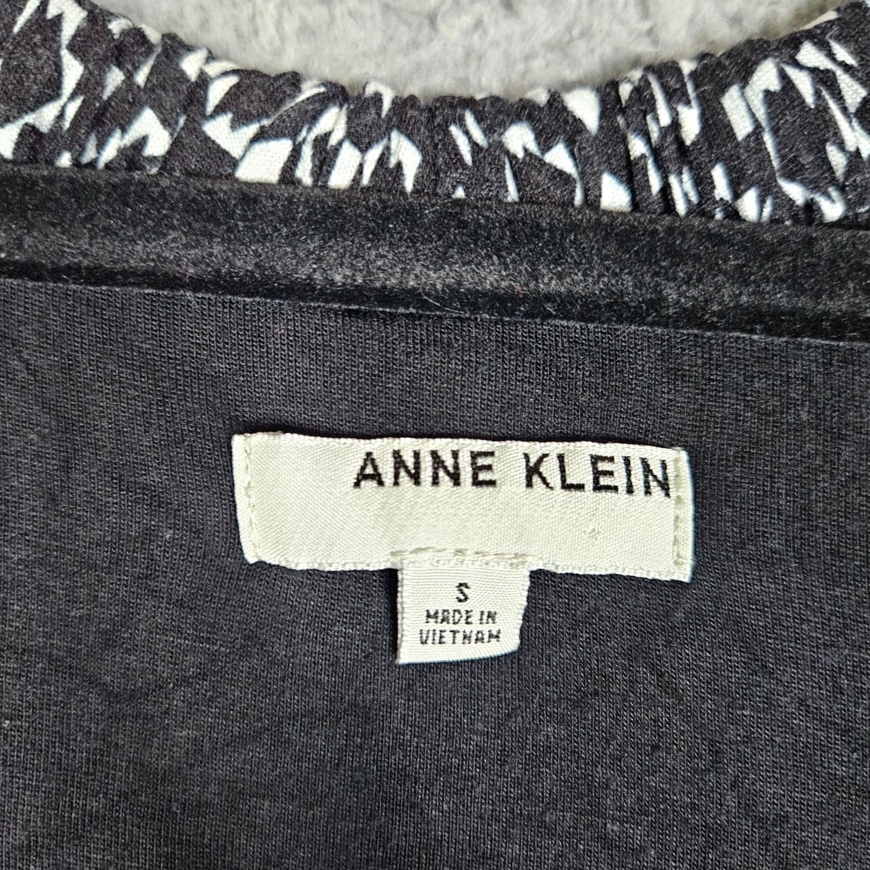 Anne Klein ANNE KLEIN Women's Gray White Printed Knit V-Neck Dress Size S Size S / US 4 / IT 40 - 4 Thumbnail