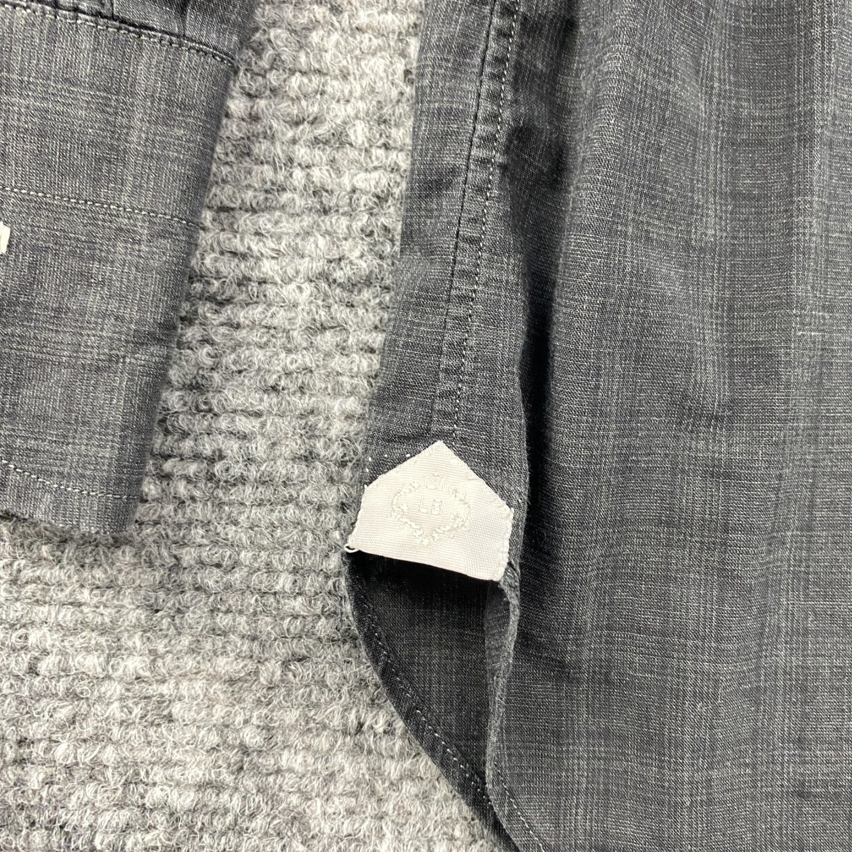 Vintage Borrelli Napoli Dress Shirt Mens 18 45 Gray Check Button Up Made In Italy Shirt Mens 18 Neck 18 in Pattern Check" Size 48R - 5 Thumbnail