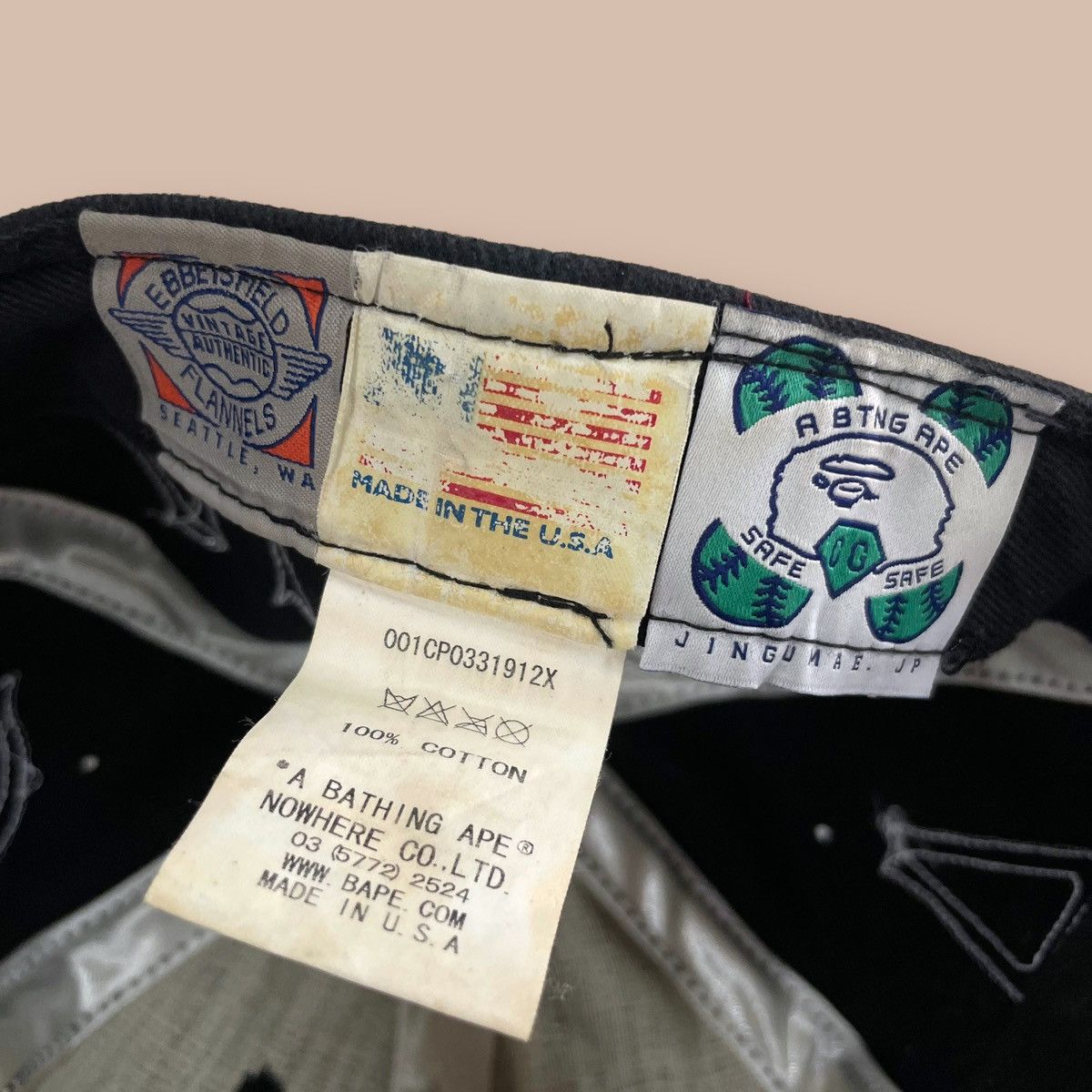 Bape × Ebbets Field Flannels Ebbets Field Flannels X Bape "ASNKA" Fitted Cap Size ONE SIZE - 9 Thumbnail