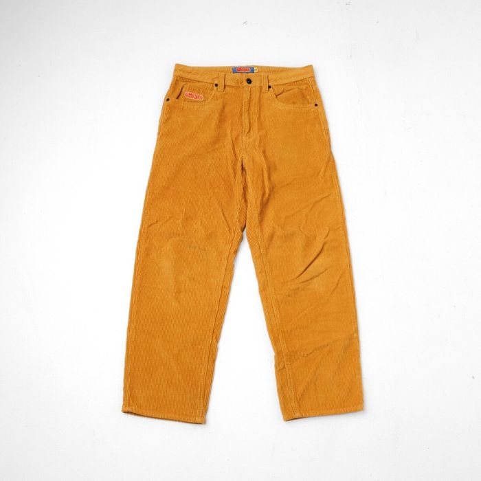 Empyre Empyre Loose Fit Golden Yellow Corduroy Skate Pants Retro Ca