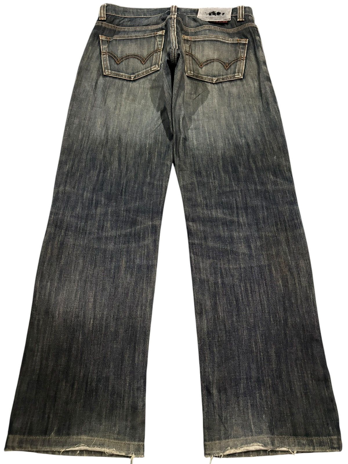 Edwin × Seditionaries Vtg Y2k Edwin 503 Wild Fire Distressed Straight Cut Jeans Size US 31 - 2 Thumbnail