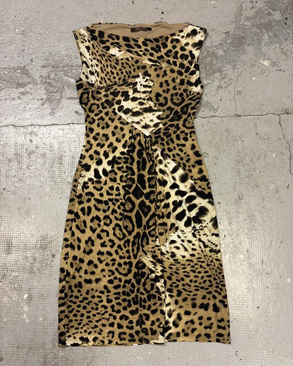 Roberto Cavalli × Vintage Roberto Cavalli Leopard Print Safari Dress Size M / US 6-8 / IT 42-44 - 1 Thumbnail