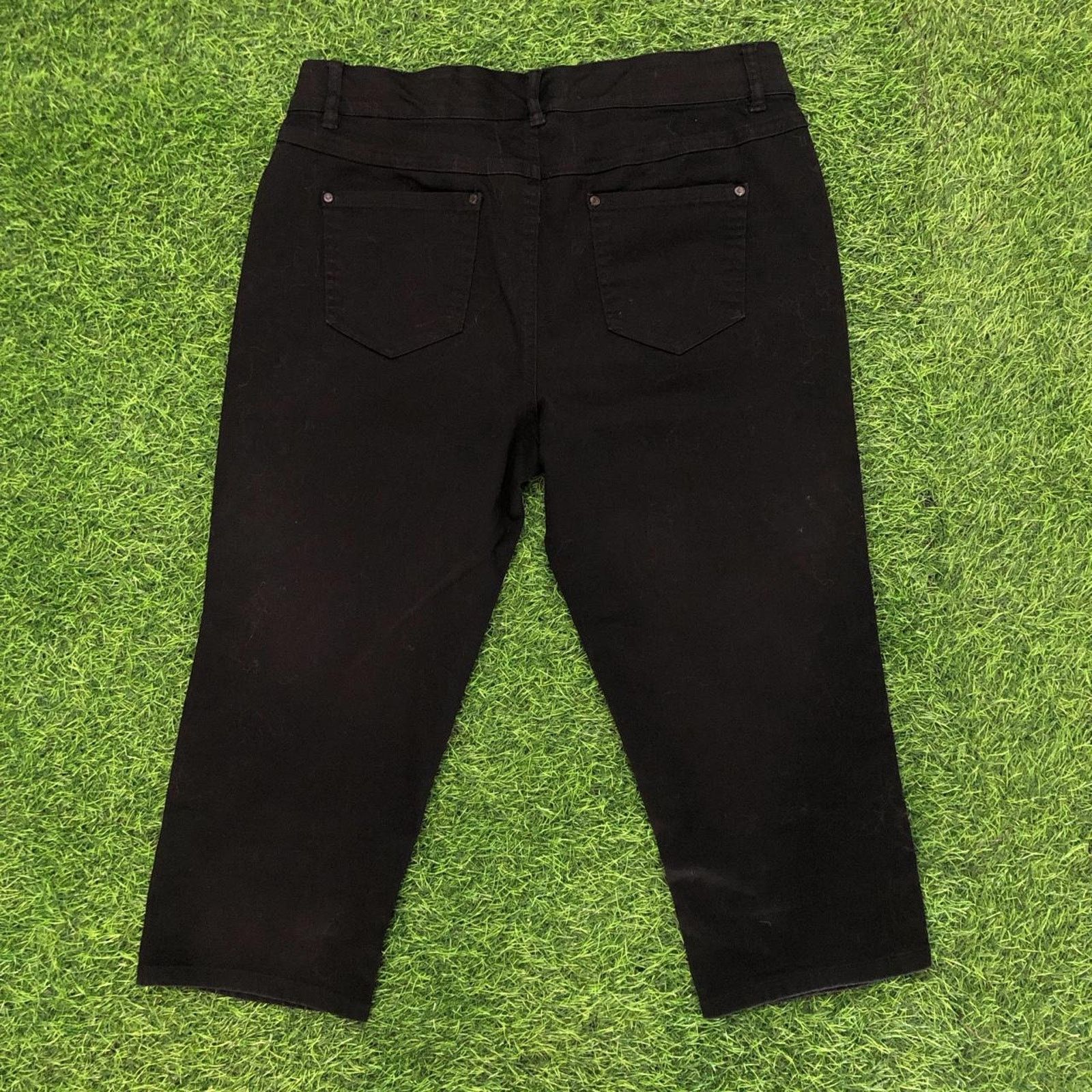 Other Women's Black Est 1946 Denim Capri Pants Size 32" / US 10 / IT 46 - 2 Thumbnail