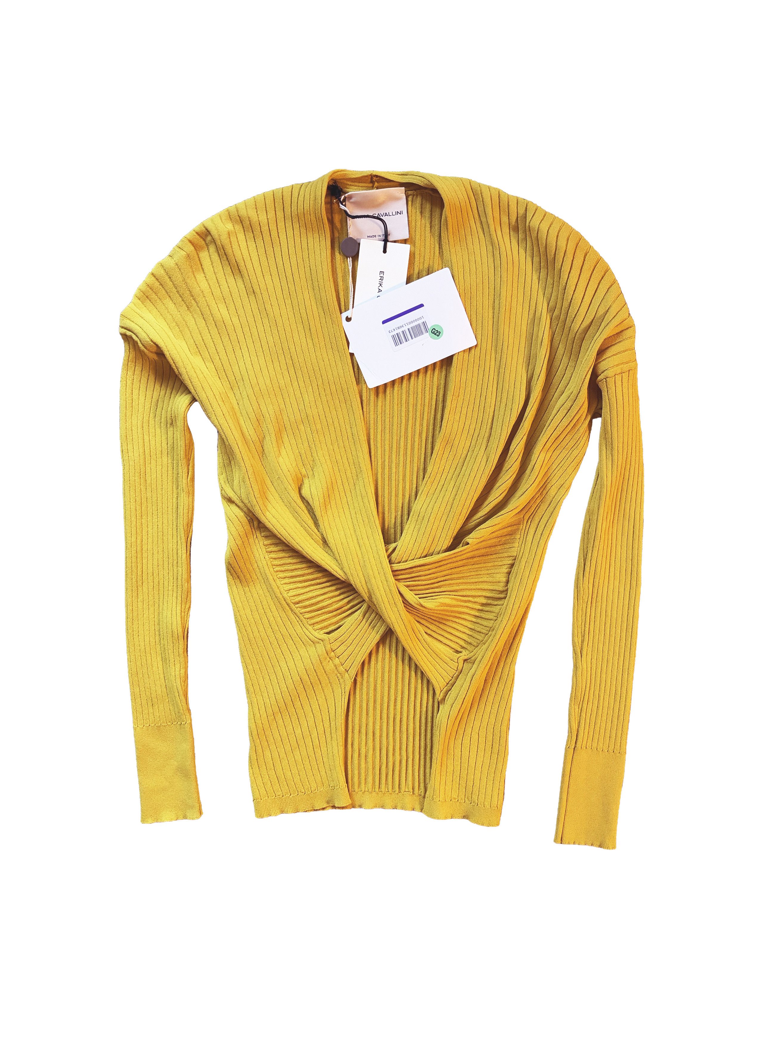 Other Long Sleeves Chartreuse Yellow Top With Front Knot Size L / US 10 / IT 46 - 3 Thumbnail