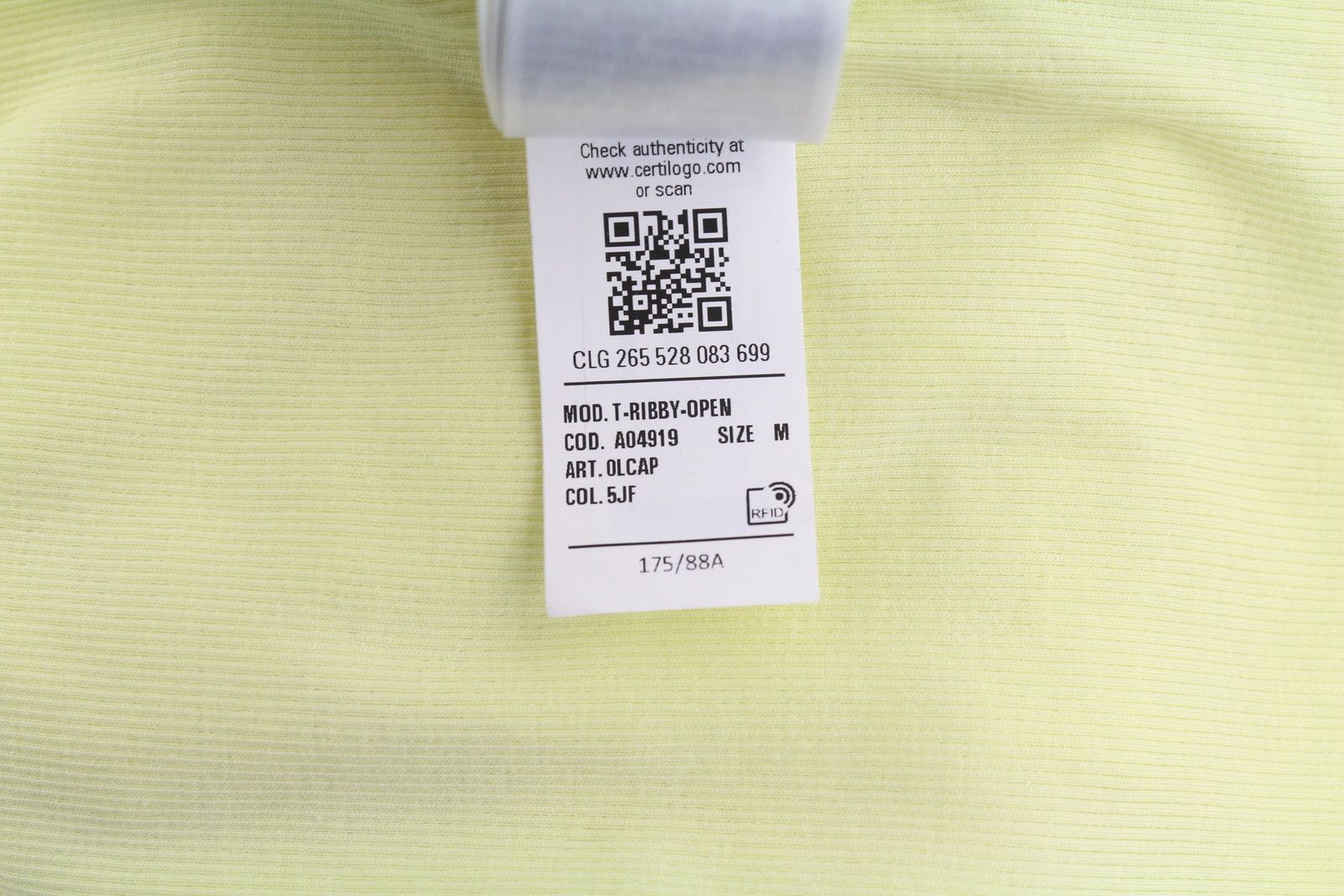 T-RIBBY-OPEN M Yellow Cardigan Buttoned T-Shirt 83943