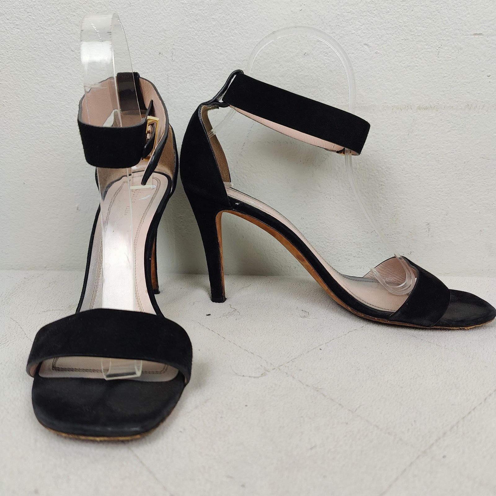 Celine Celine Suede Ankle Wrap Sandals Womens 7.5 37.5 Black Heels Size US 7.5 / IT 37.5 - 3 Thumbnail