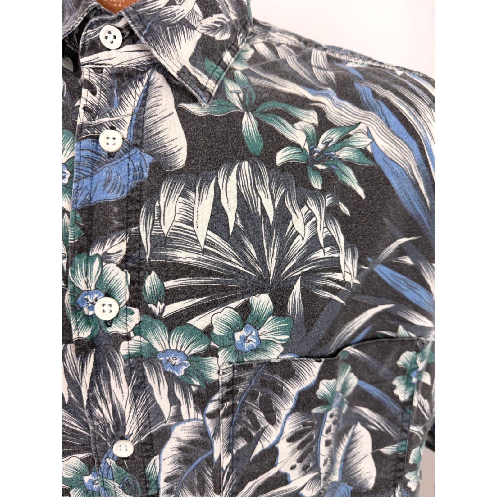 Vintage VINTAGE Impact Hawaiian Shirt Men L Black 90s Floral Short Sleeve Button-Up Collared Cotton Casual Beach Hawaii Size US L / EU 52-54 / 3 - 5 Thumbnail