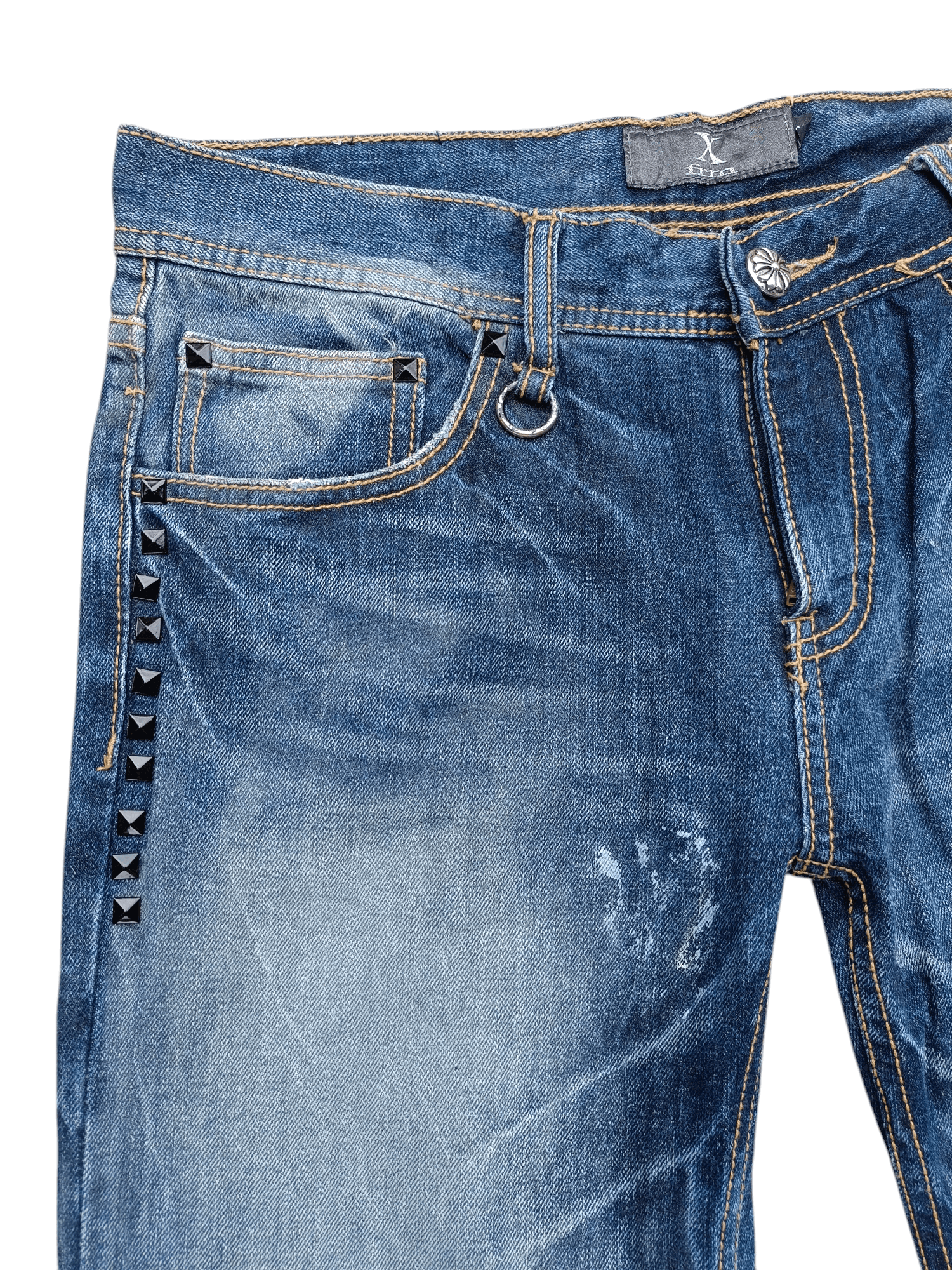 If Six Was Nine × Japanese Brand × Le Grande Bleu (L.G.B.) Vintage Japanese Brand Xfrm Stud Flared Rare Design Jeans Size US 35 - 9 Thumbnail