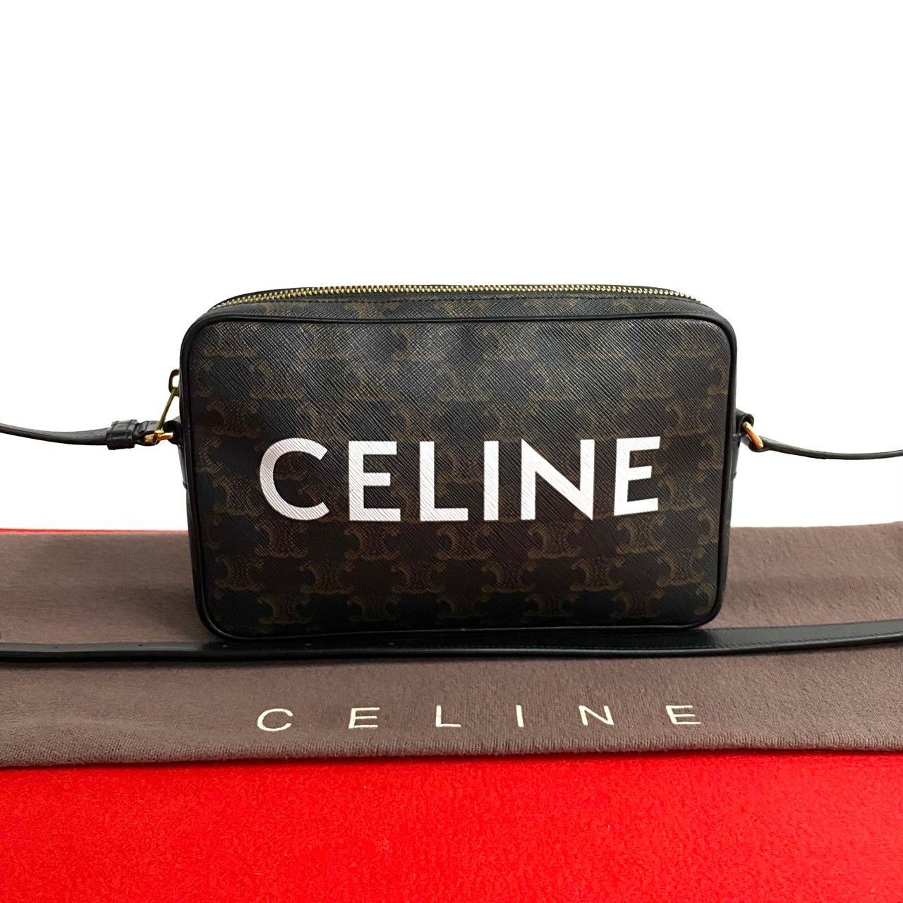 Celine Celine Celine Triomphe Messenger Leather Shoulder Bag Leather Shoulder Bag DUTY FREE for USA Size ONE SIZE - 1 Thumbnail