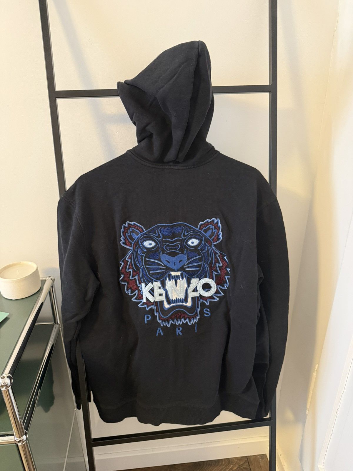 Kenzo Kenzo Black Zip-Up Hoodie with Tiger Back Print Size US M / EU 48-50 / 2 - 2 Thumbnail