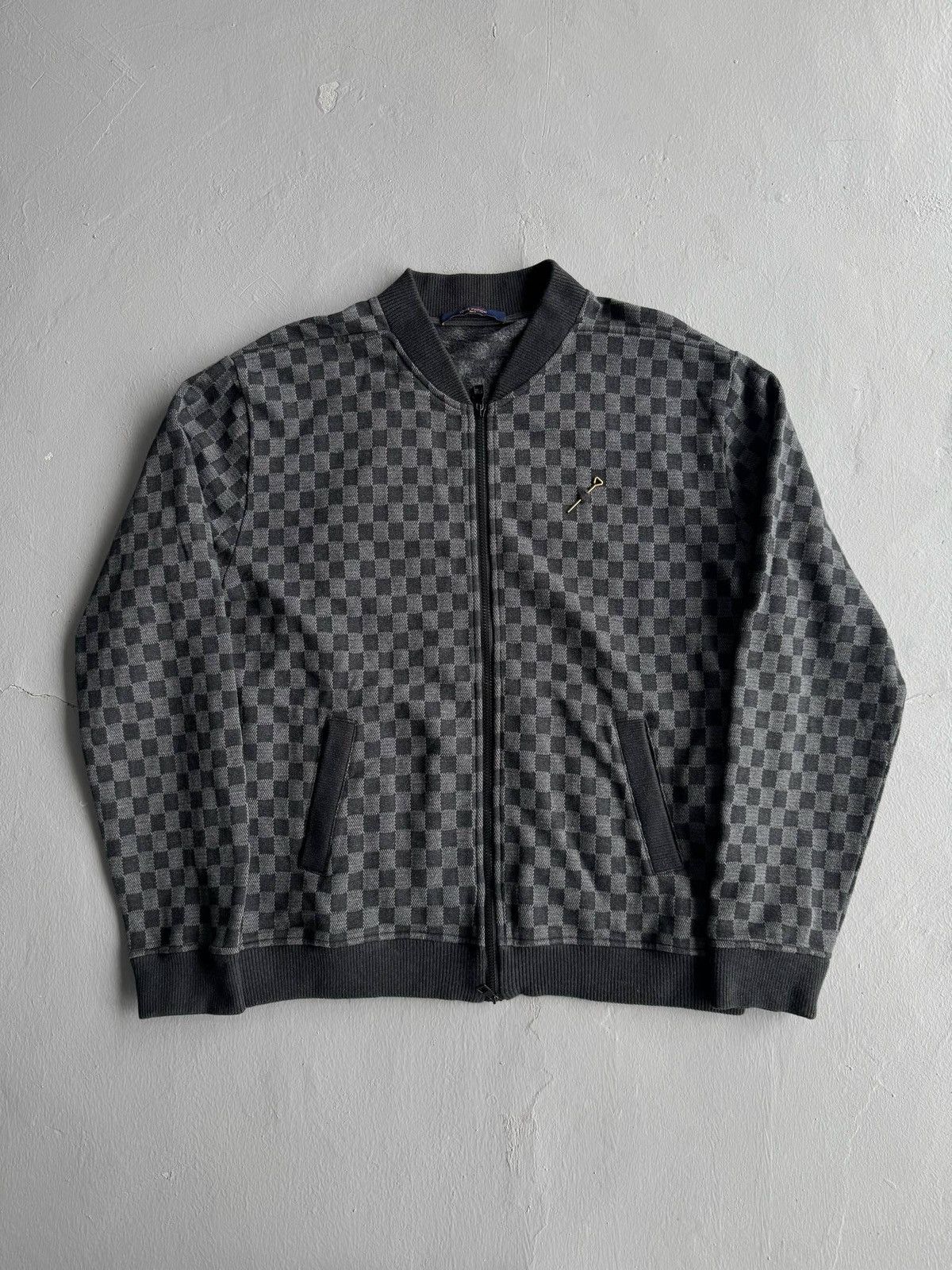 Louis Vuitton Damier Jacquard - Zip Through Bomber Jacket Size US XXL / EU 58 / 5 - 1 Thumbnail