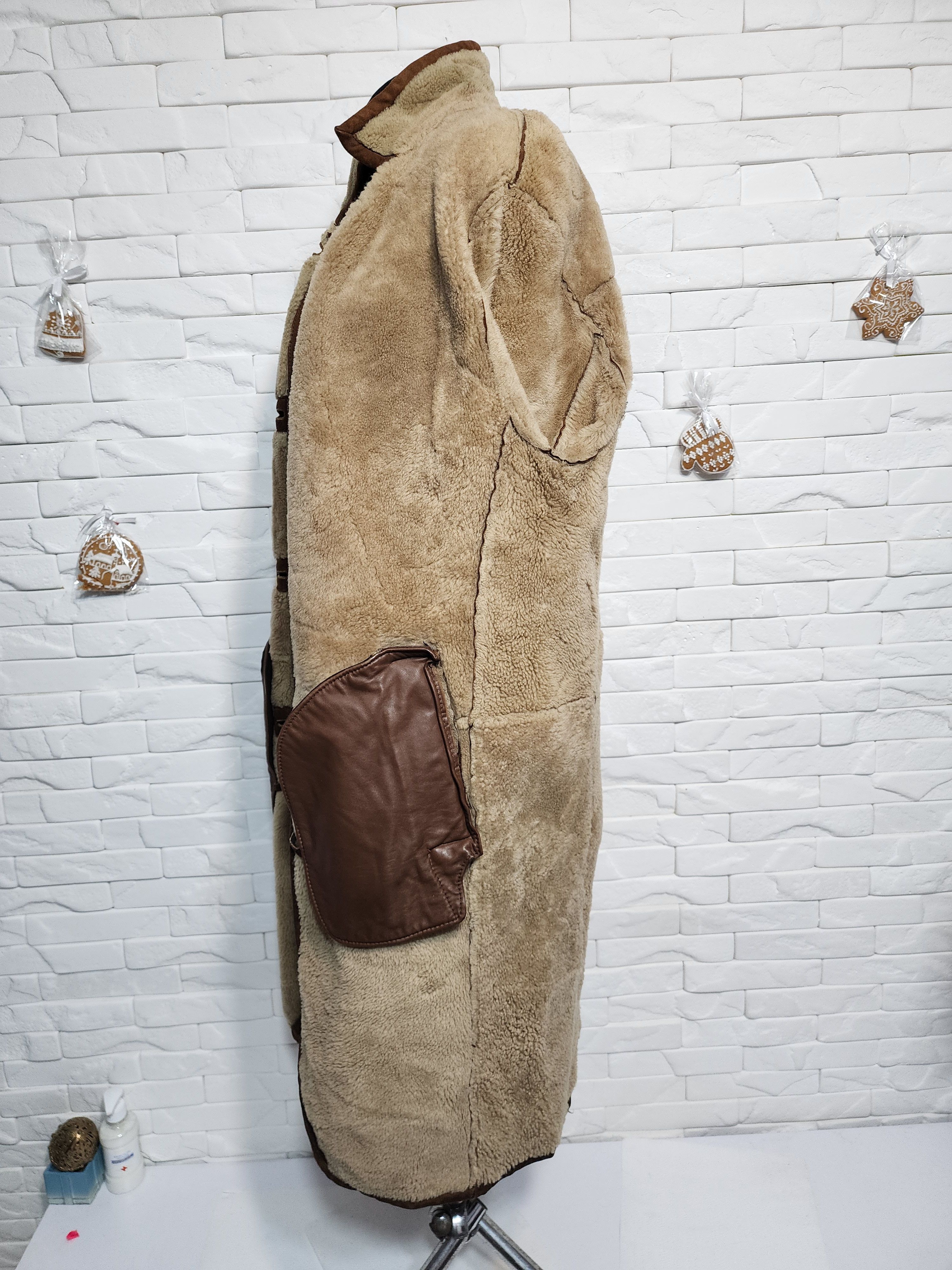 Furla Brown Sheepskin Coat: Genuine Fur, Button-Down Size US L / EU 52-54 / 3 - 10 Thumbnail