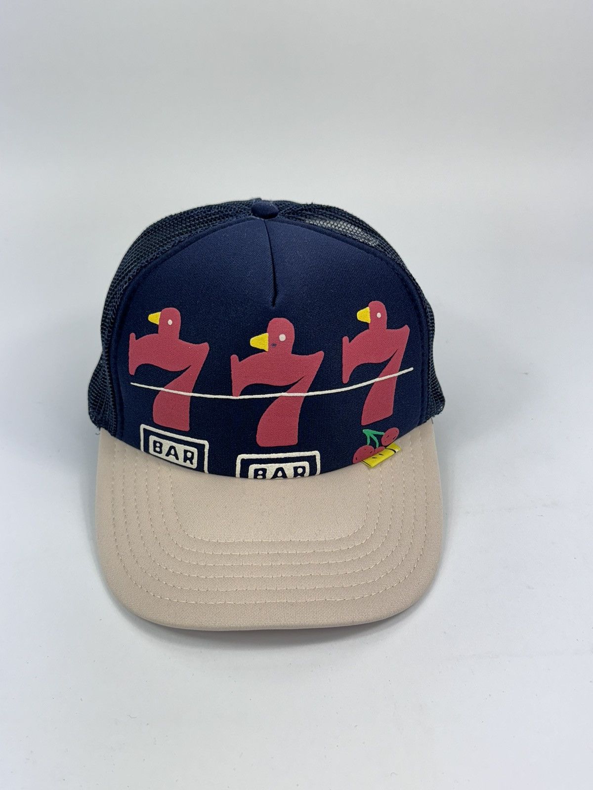 image of Kapital 777 Print Trucker Cap in Navy, Men's