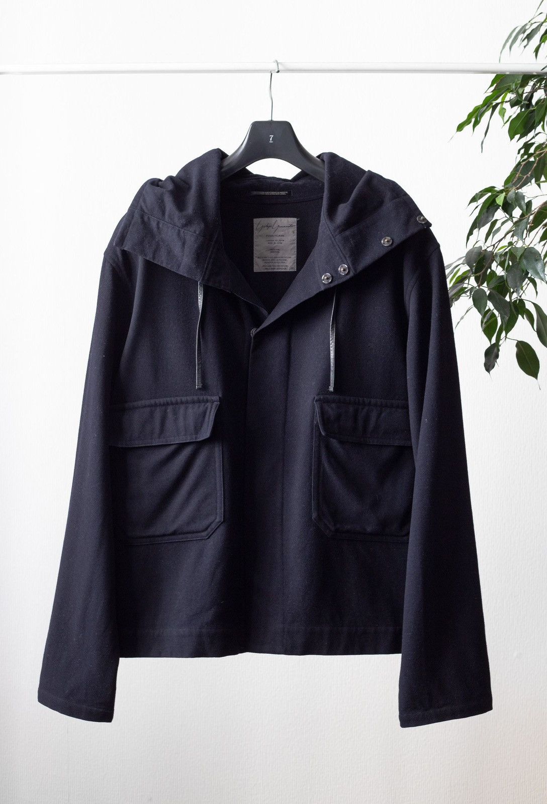 Yohji Yamamoto Yohji Yamamoto Pour Homme 80s Cropped Cargo Hoodie Size US M / EU 48-50 / 2 - 4 Thumbnail