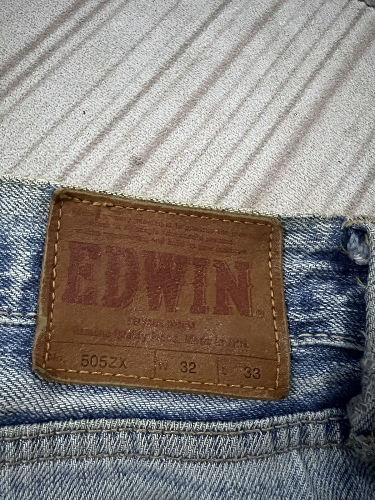 Edwin × Japanese Brand 💥Baggy💥Vintage Edwin 505zx Dirty Selvedge Jeans Size US 34 / EU 50 - 21 Thumbnail