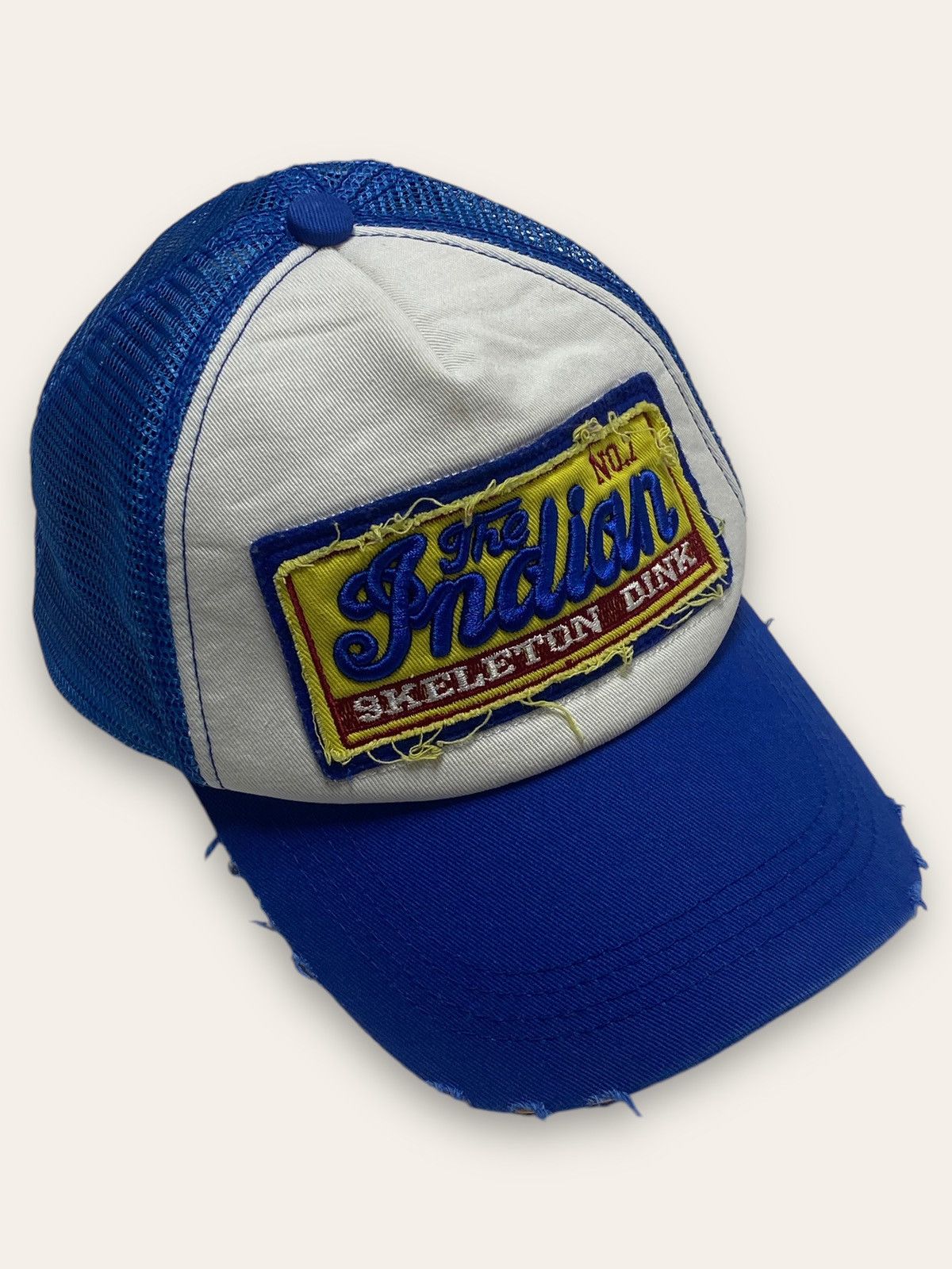 Hat Club Vintage THE INDIAN SKELETON DRINK White Blue Cap Y2K Size ONE SIZE - 1 Thumbnail