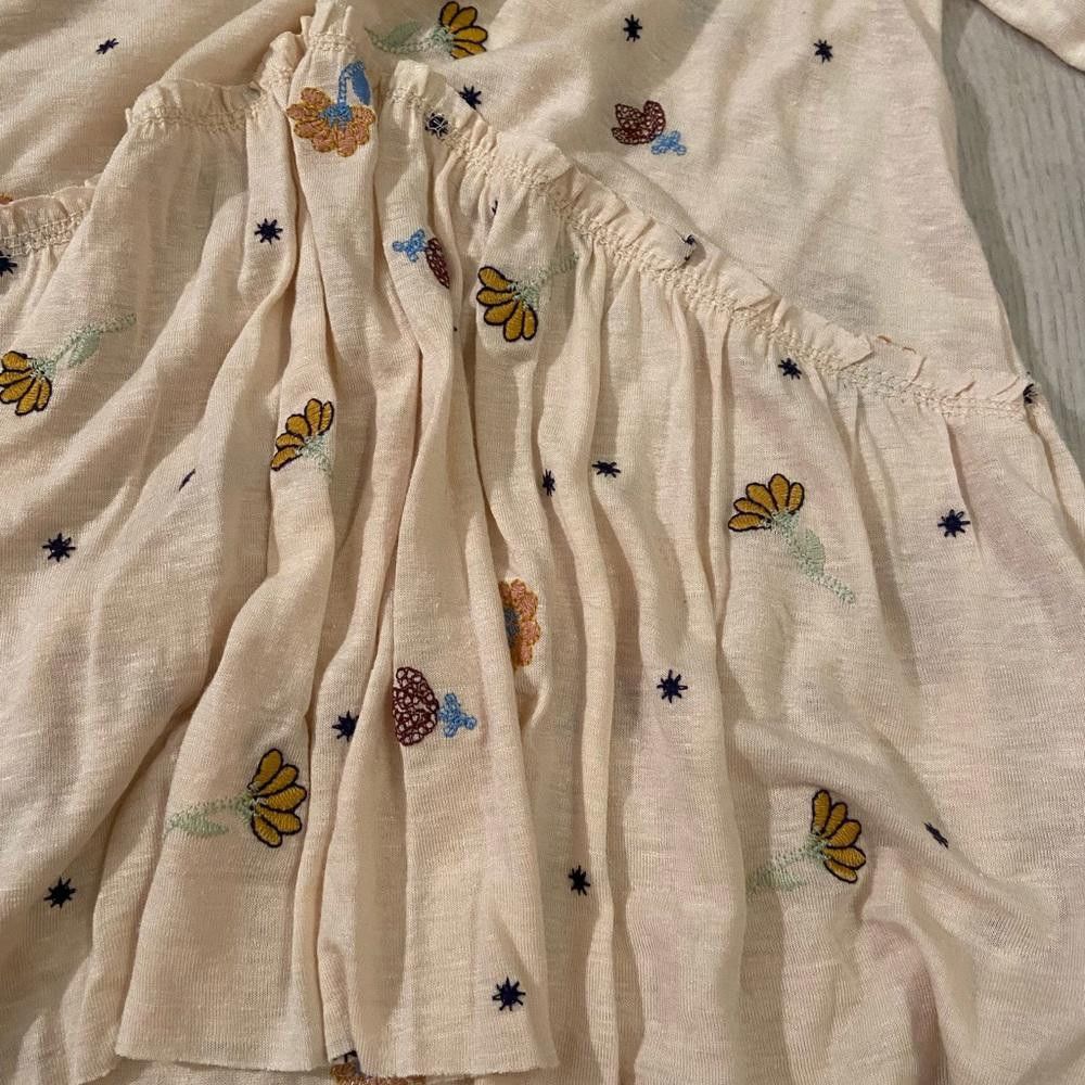 Designer Charming Floral Print Long Sleeve Top Size XS / US 0-2 / IT 36-38 - 2 Thumbnail