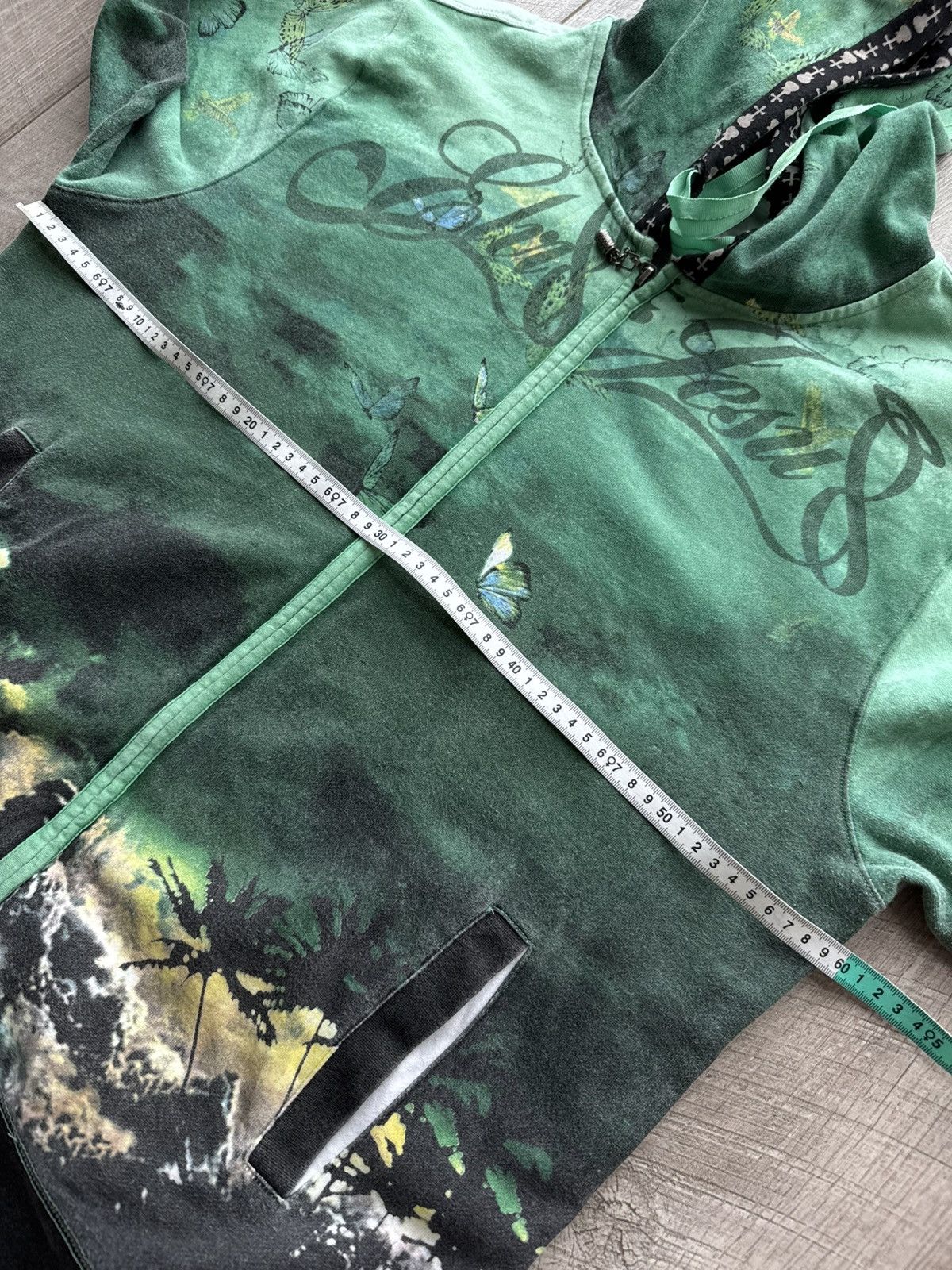 If Six Was Nine Vintage Elvis Jesus Couture flowers butterflies graffiti zip Size US L / EU 52-54 / 3 - 14 Thumbnail