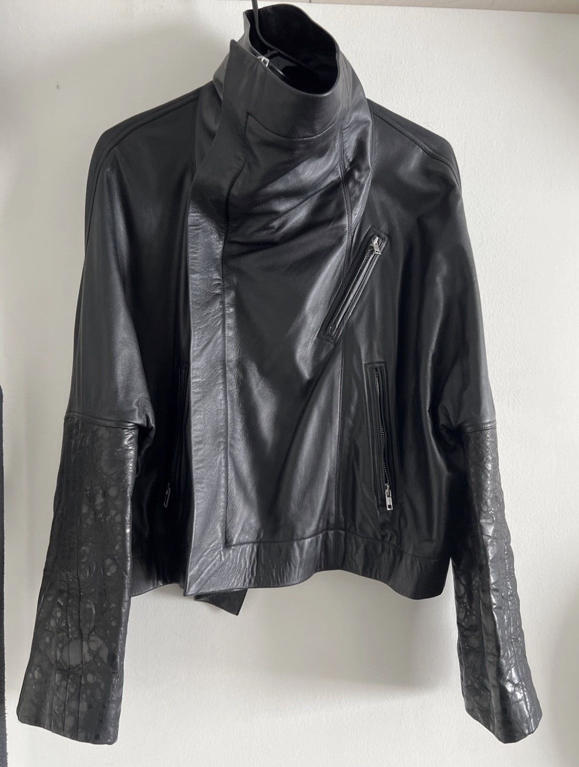 Rick Owens PERFORMA dual leather black jacket coat Size US M / EU 48-50 / 2 - 14 Thumbnail