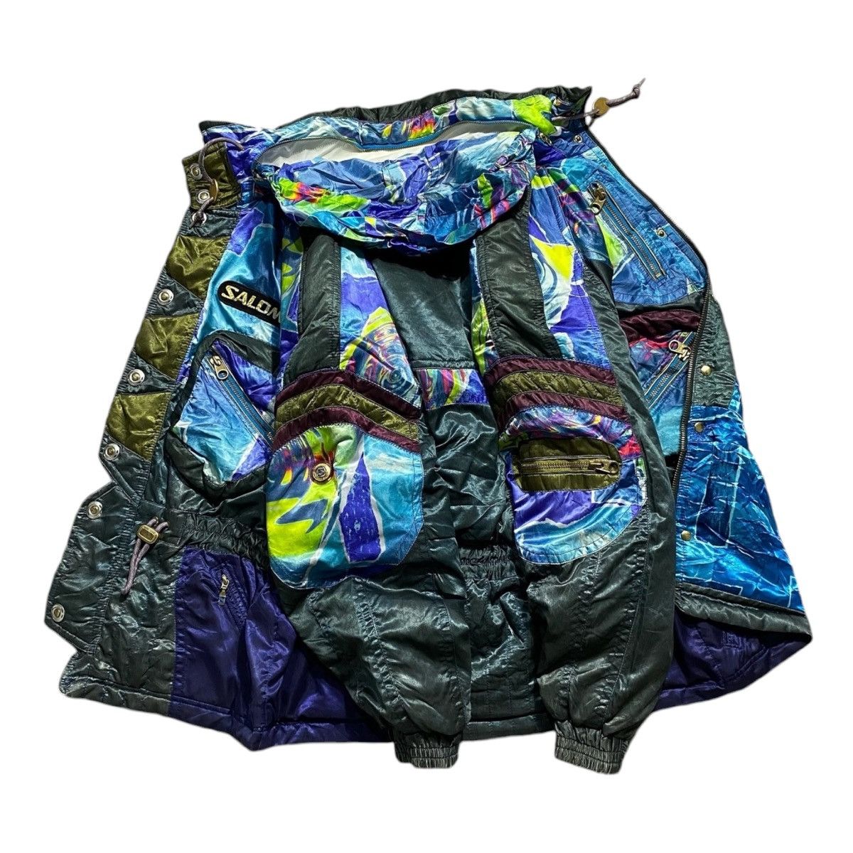 VINTAGE SALOMON SKI JACKET INSULATED WINTER WEAR MULTICOLOR