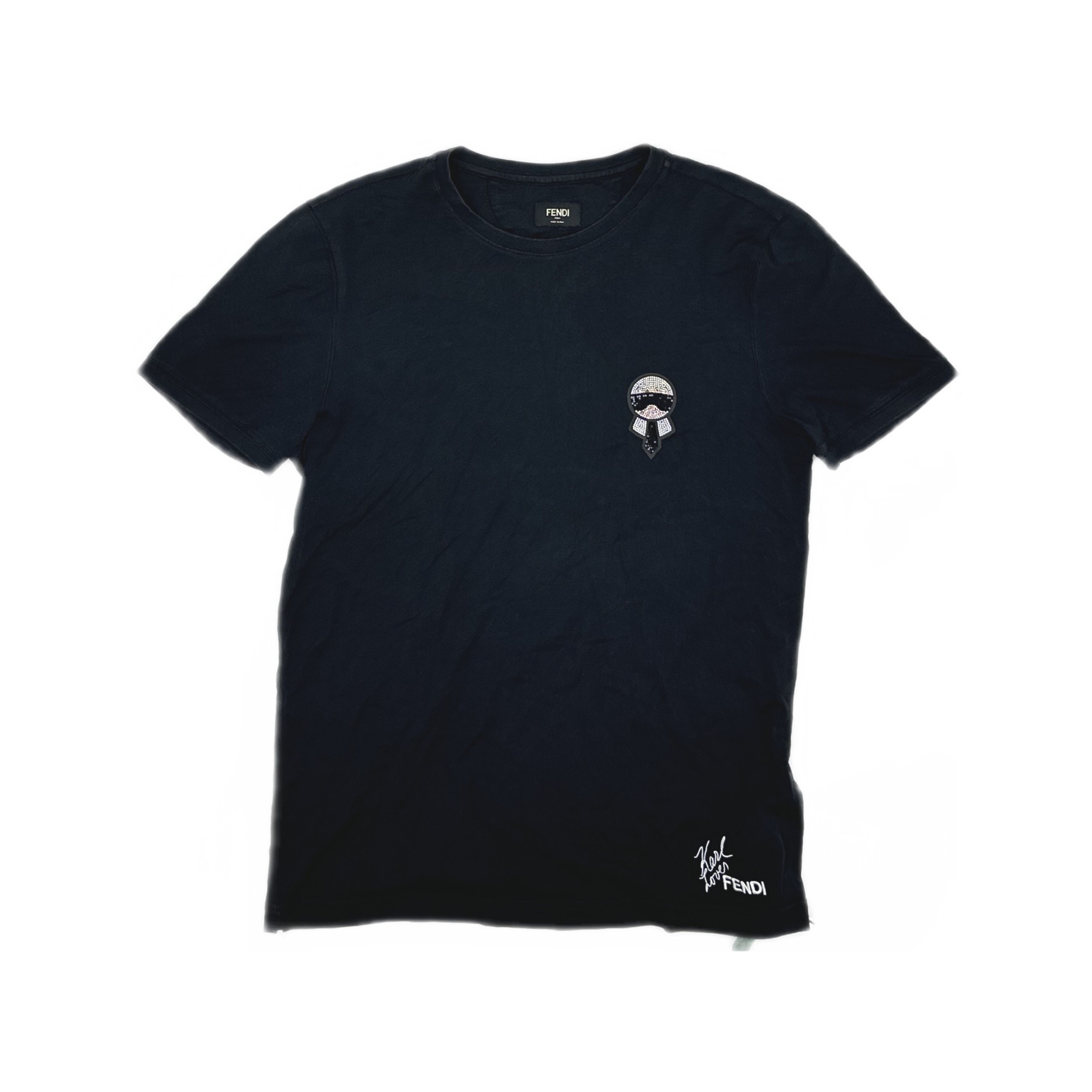 Fendi Fendi x Karl Lagerfeld Black Tee, 48, very good condition