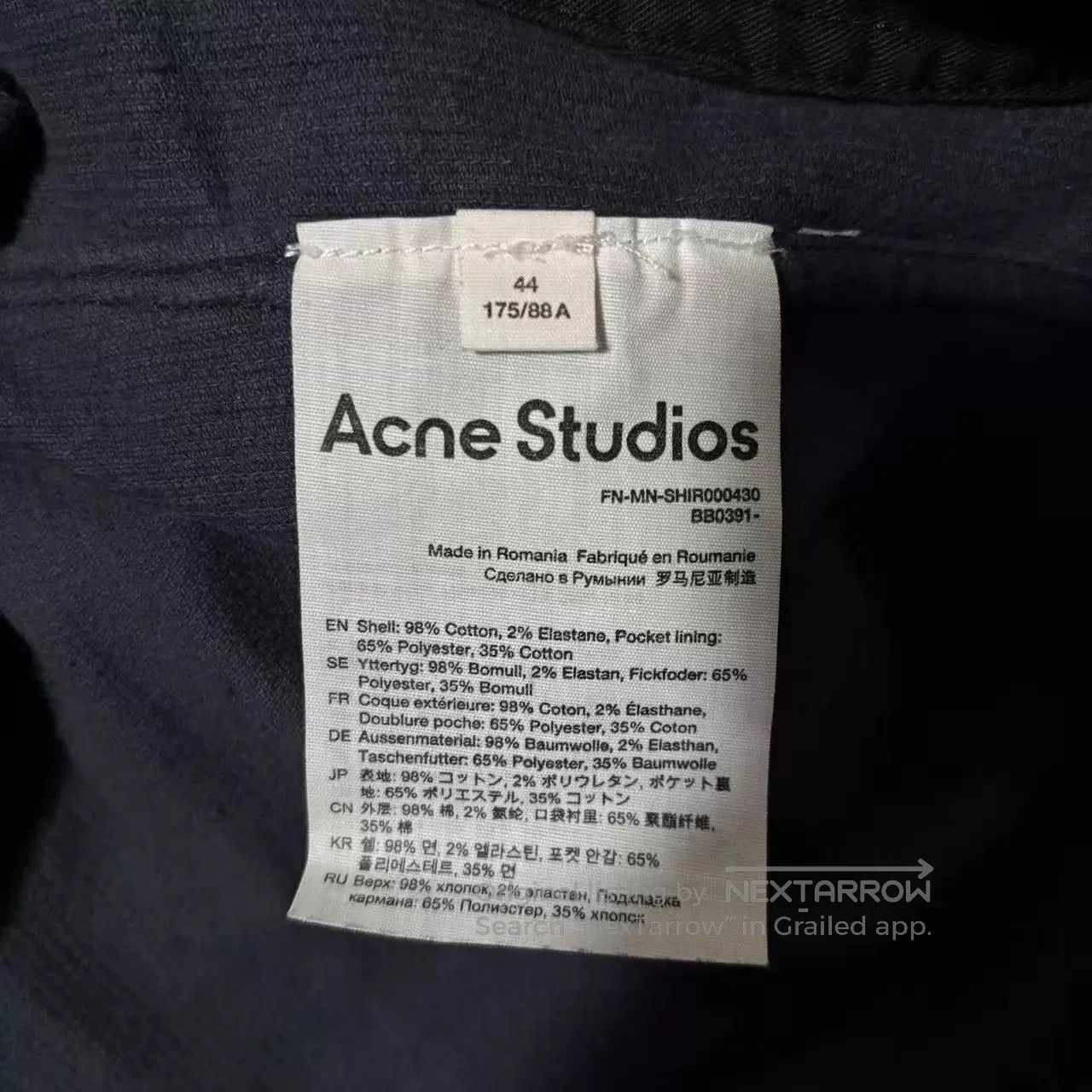 Acne Studios Black Button-Up Shirt with Chest & Side Pockets. Size US S / EU 44-46 / 1 - 4 Thumbnail