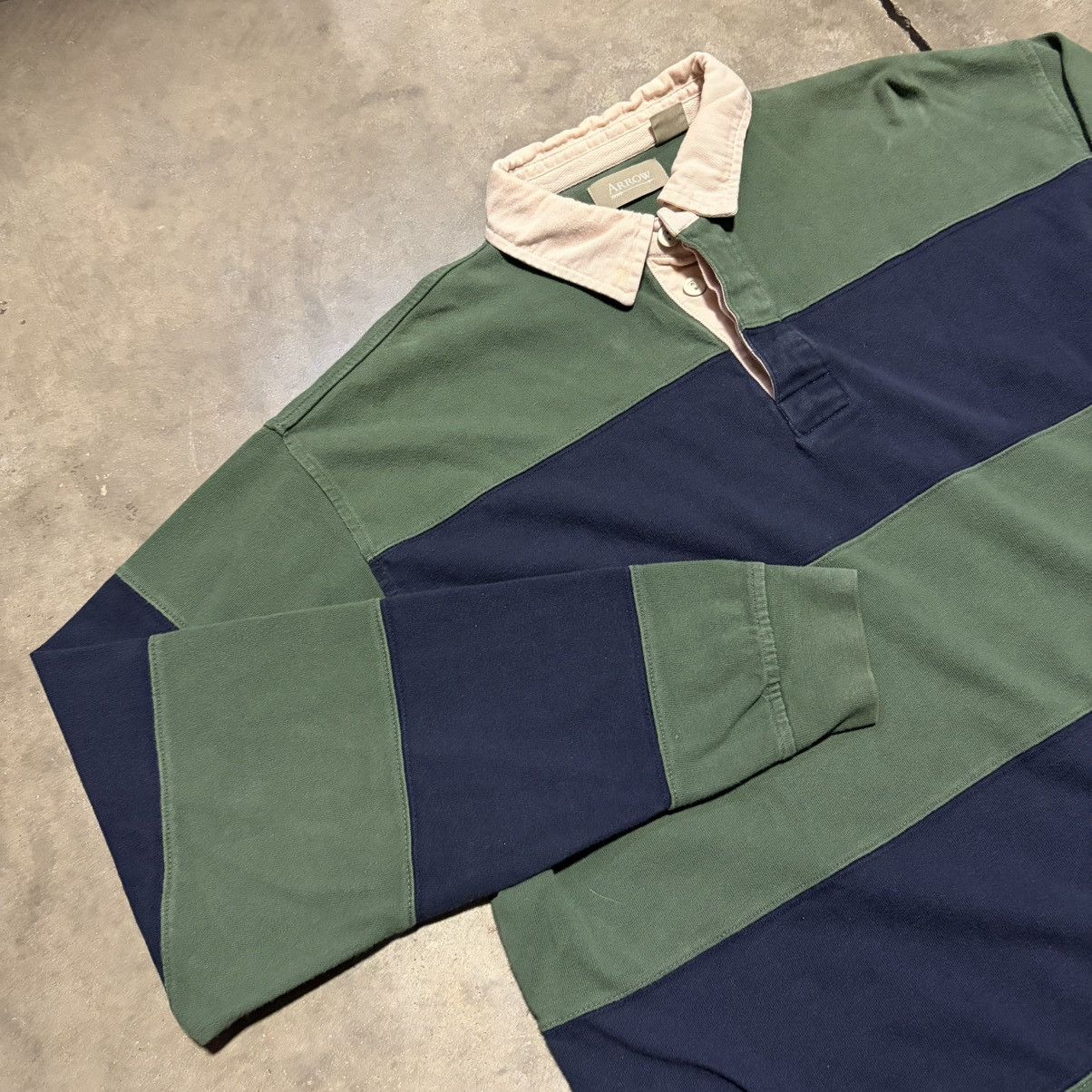 Arrow Arrow Striped Long Sleeve Rugby Polo Shirt Striped Skater Size US L / EU 52-54 / 3 - 4 Thumbnail