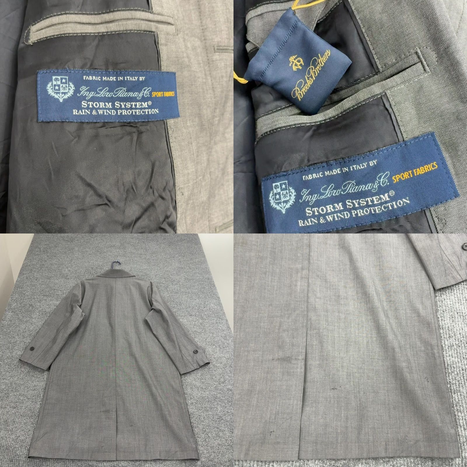 Brooks Brothers Brooks Brothers Trench Coat Men XL Grey Wool Mohair Loro Piana Storm System Water Resistant Windproof Long Coat Classic Luxury Form al Business Travel Size US XL / EU 56 / 4 - 8 Thumbnail