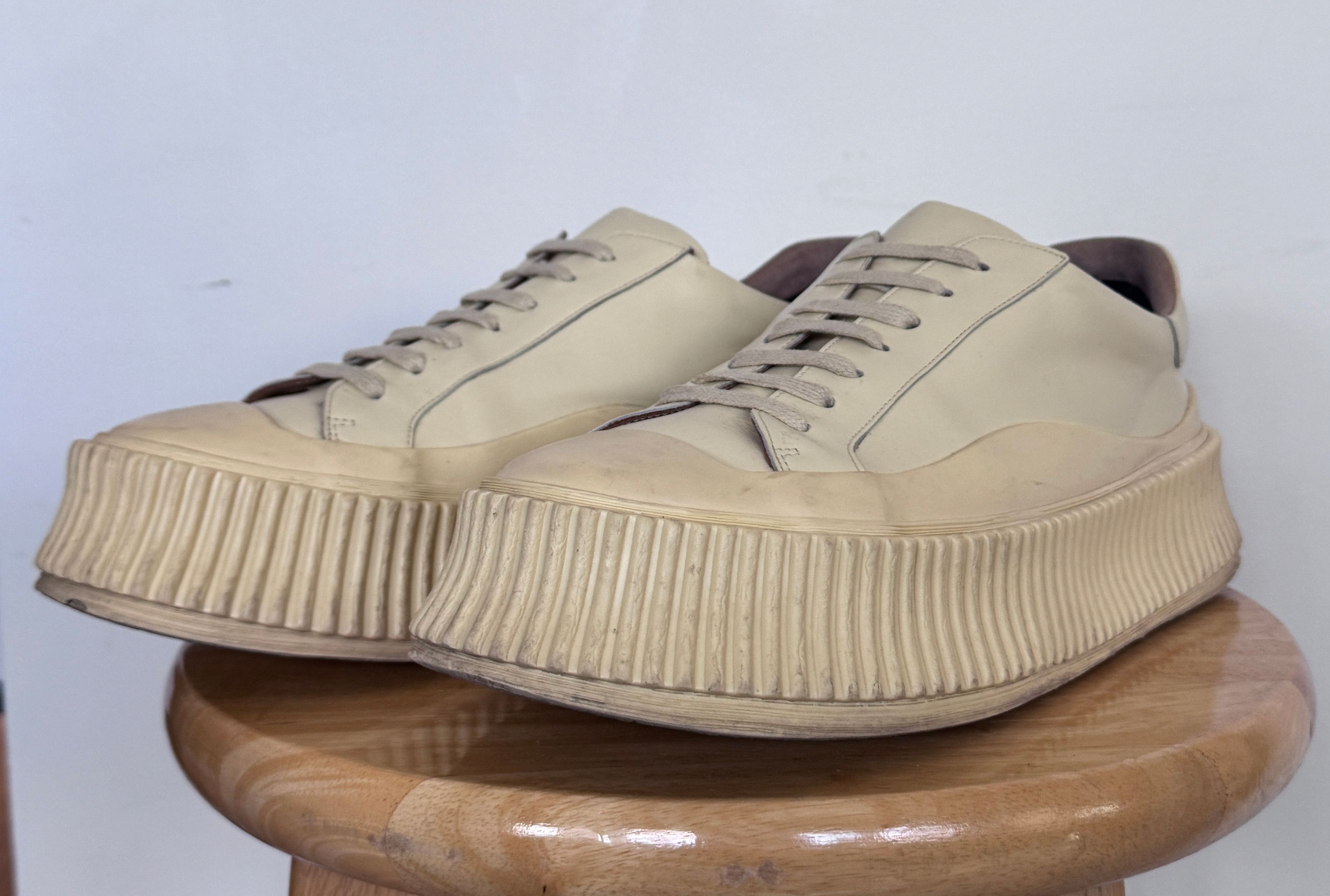 Jil Sander Jil Sander Agnellato Sneaker EU 42 US 9 Light Yellow Size US 9 / EU 42 - 2 Thumbnail