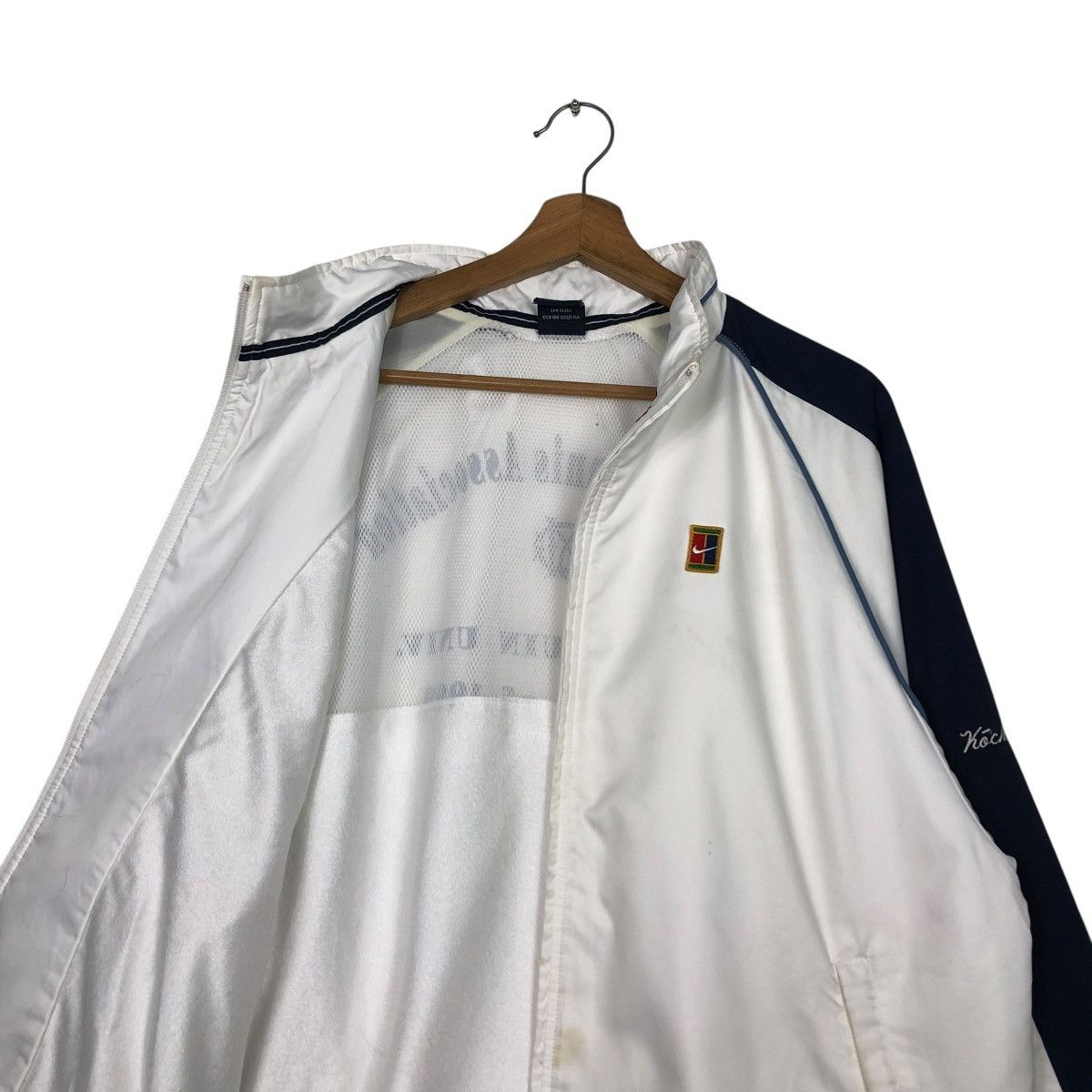 Nike 🔥VINTAGE ZIPPER JACKET NIKE COURT BACKHIT BIG LOGO TENNIS Size US L / EU 52-54 / 3 - 14 Thumbnail