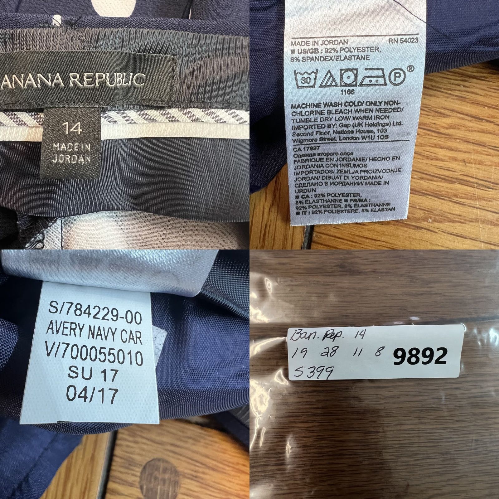 Banana Republic Banana Republic Polka Dot Dress Pants Women 14 Navy White Pockets 38X28 Straight Front High Rise Relaxed Size 36" / US 14 / IT 50 - 8 Thumbnail