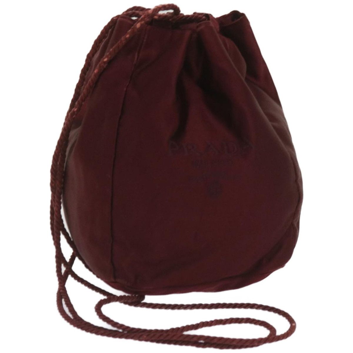 image of Prada Shoulder Bag Satin Wine Red Auth Bs12014, Women's
