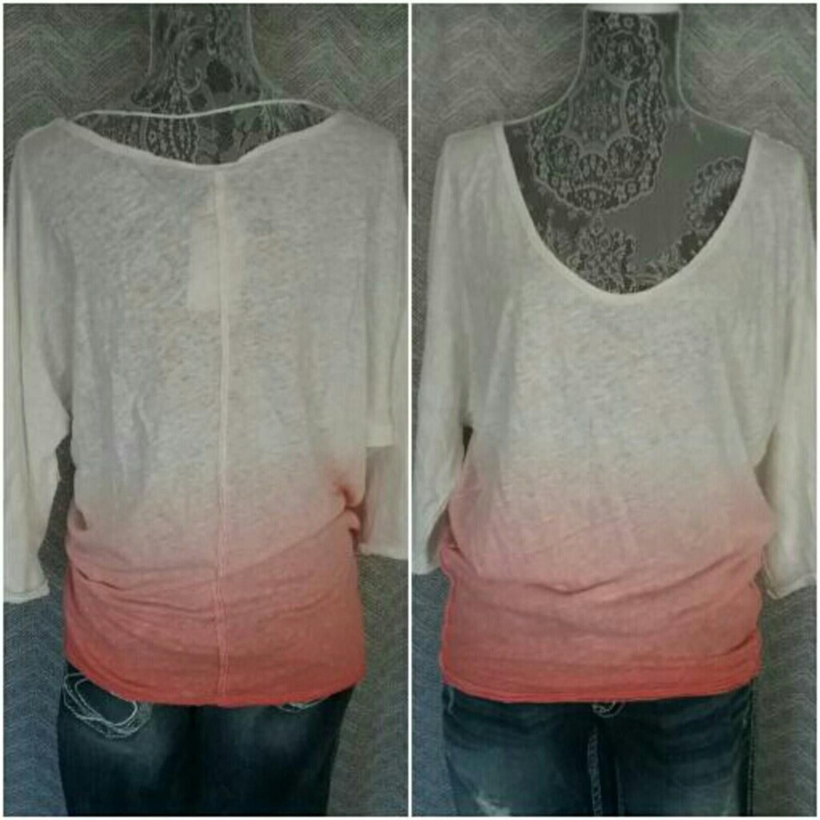 Free People Free People Cream to Coral Ombre Lightweight Pullover Size S / US 4 / IT 40 - 5 Thumbnail