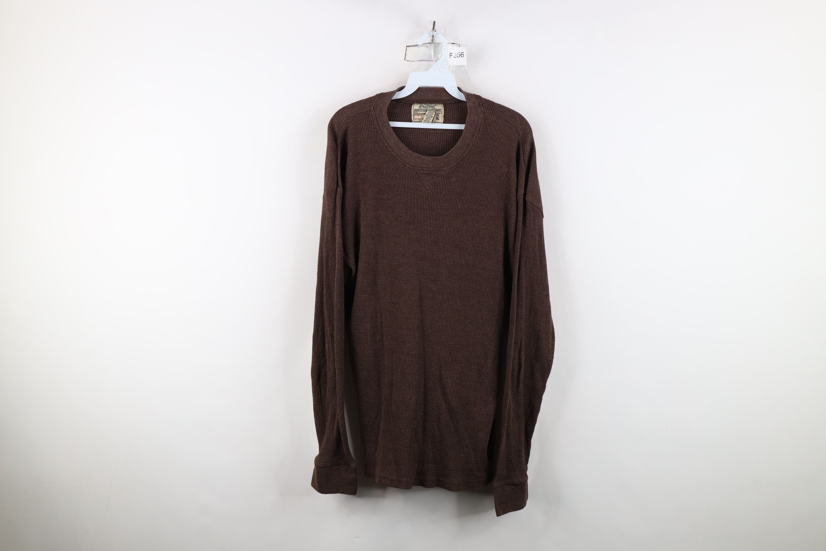 Vintage Vintage 90s Y2K Streetwear Thermal Waffle Knit T-Shirt Brown Size US XL / EU 56 / 4 - 1 Thumbnail