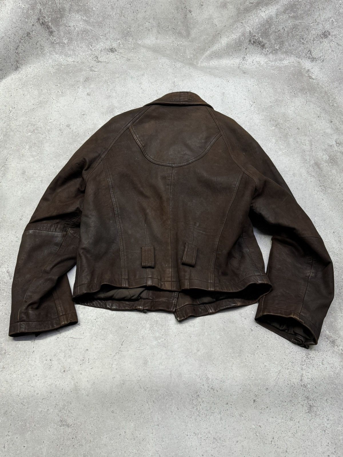 Hedi Slimane Vintage 90s Faded Asymmetric Multi-Zip Leather Biker Jacket Size US S / EU 44-46 / 1 - 4 Thumbnail