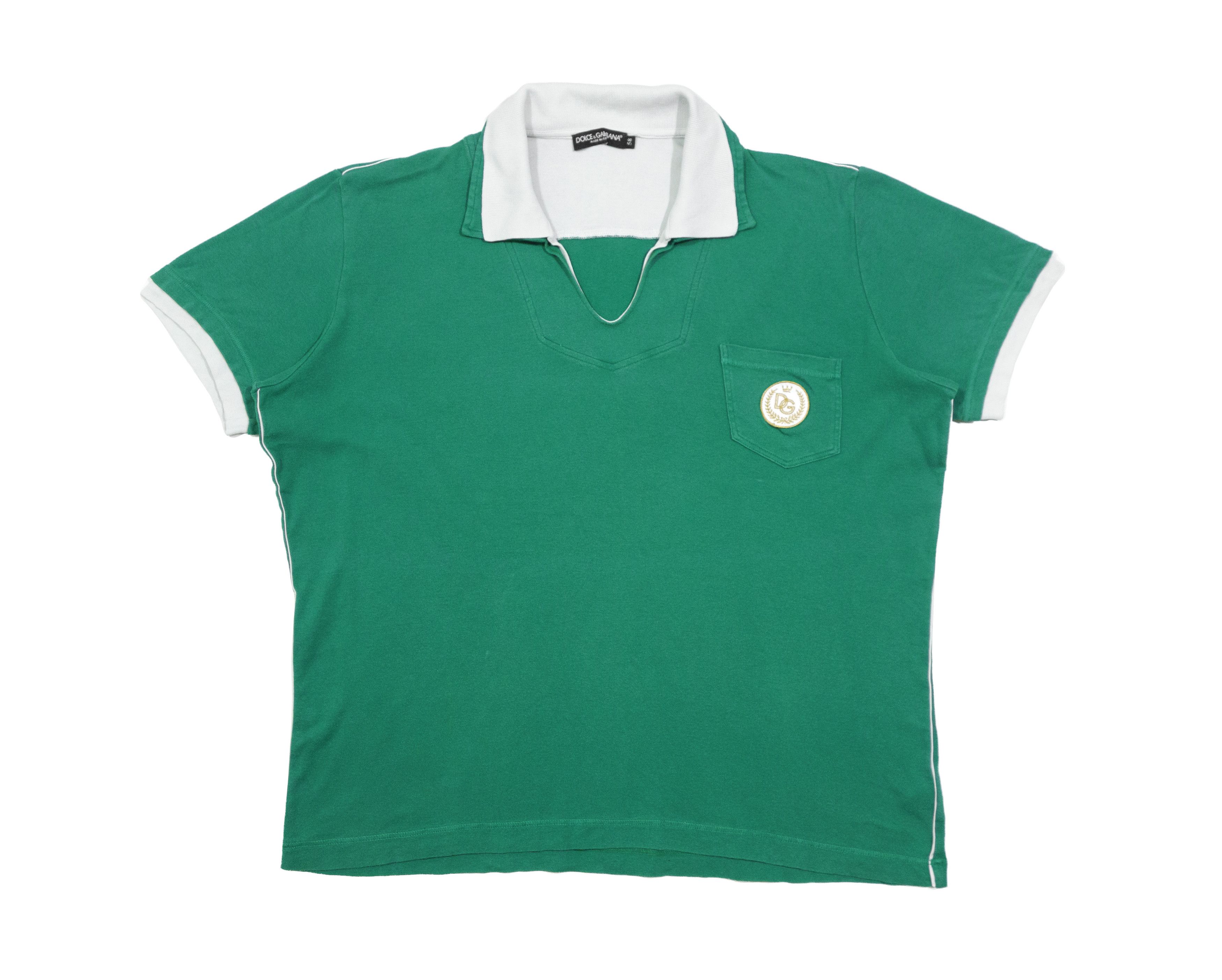 Dolce & Gabbana Logo Patch Pocket Double Collar V-notch Neckline Polo Retro Size US XXL / EU 58 / 5 - 1 Thumbnail
