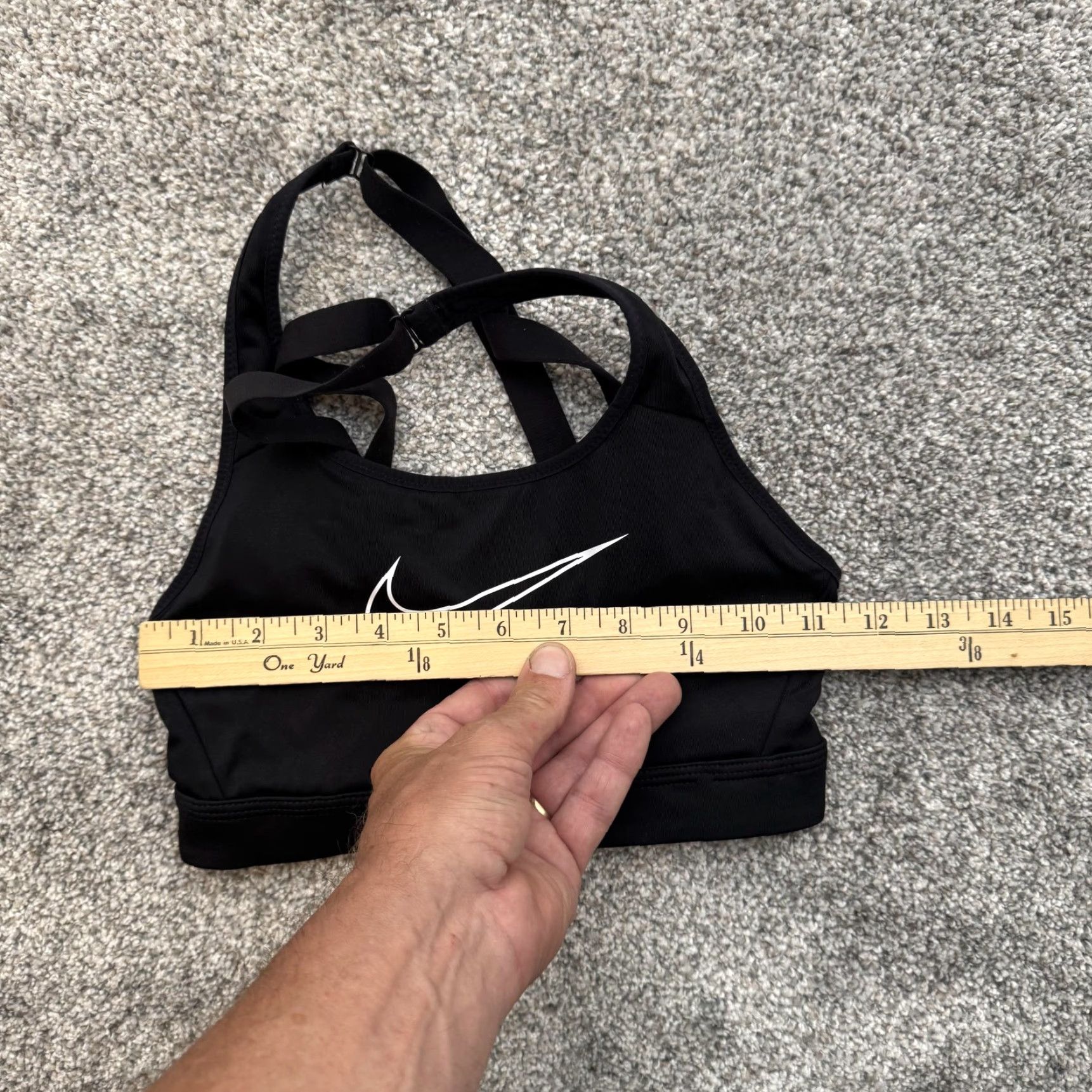 Nike Nike Sports Bra Womens XS Black Criss Cross Strap Just Do It Athletic Gym Size ONE SIZE - 3 Thumbnail