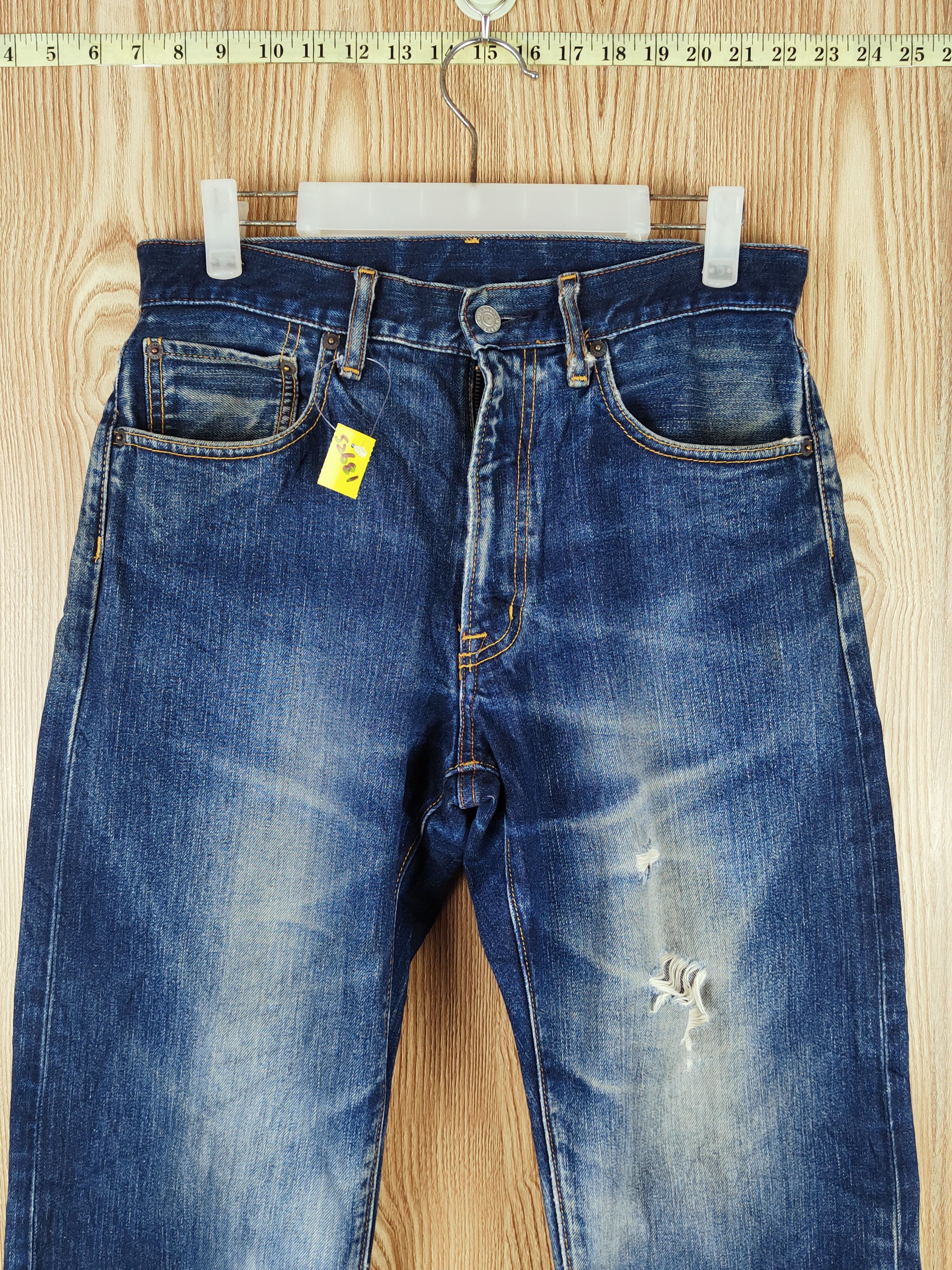 GU GU Dark Blue Distressed Ripped Jeans #S2681 Size US 30 / EU 46 - 2 Thumbnail