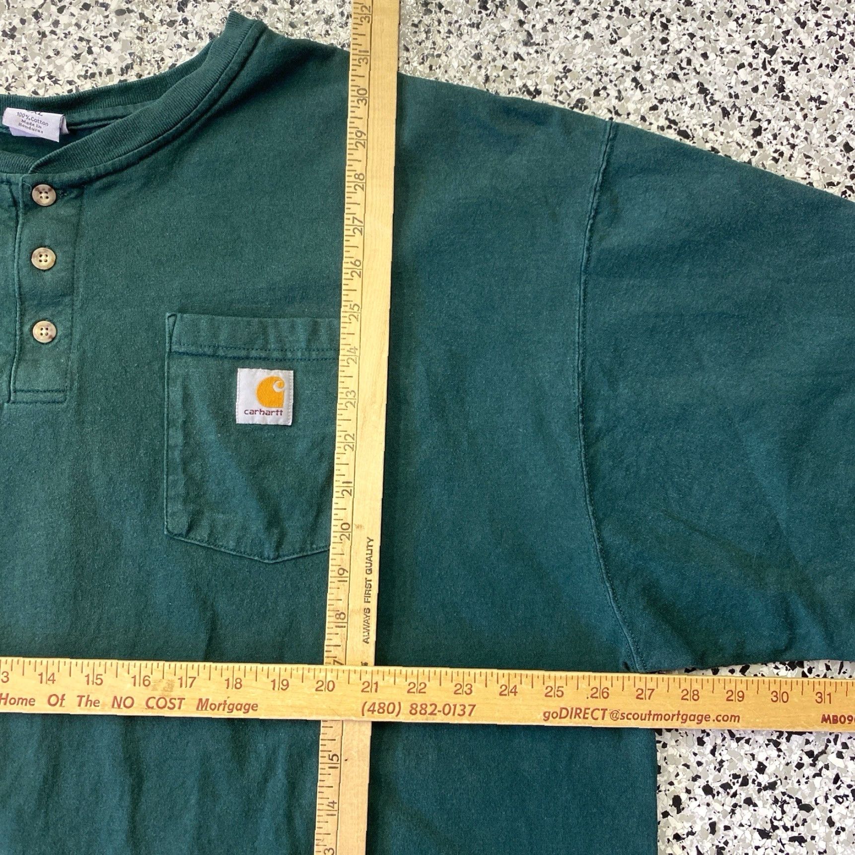 Carhartt VINTAGE Carhartt Henley T Shirt Mens 2XL Long Sleeve Green Shirts Long Sleeve Henley 90s Workwear Grunge USA Mens Size US XXL / EU 58 / 5 - 2 Thumbnail