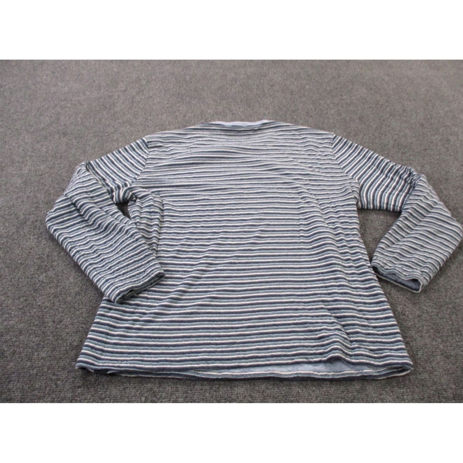 Faherty Faherty Sweatshirt Men M Blue Striped Reversable Pullover Crew Neck Hooded Pockets Thermal Casual Shirt Pullover Mens Clothing Size US M / EU 48-50 / 2 - 6 Thumbnail