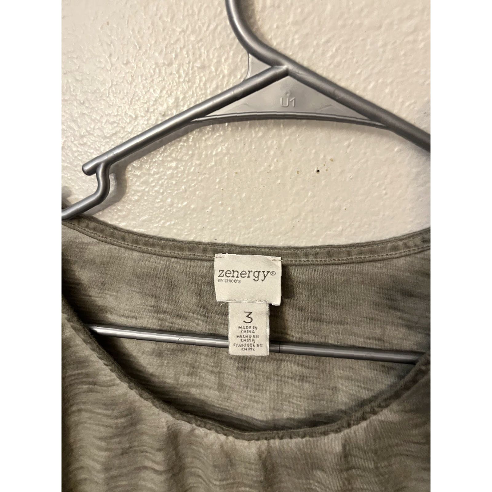 Vintage Womens Chicos Zenergy Top Size 3 Olive Green Heathered Size XS / US 0-2 / IT 36-38 - 2 Thumbnail