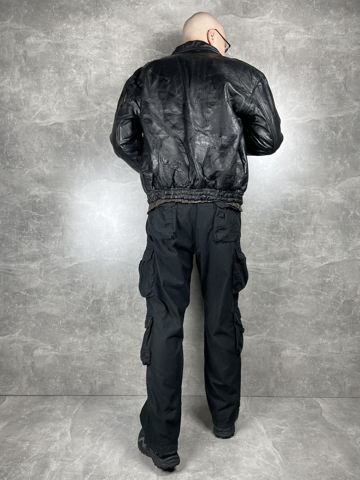 Genuine Leather × Vintage Vintage Leather Patchwork Las Vegas Retro Avant Garde Jacket Size US M / EU 48-50 / 2 - 9 Thumbnail