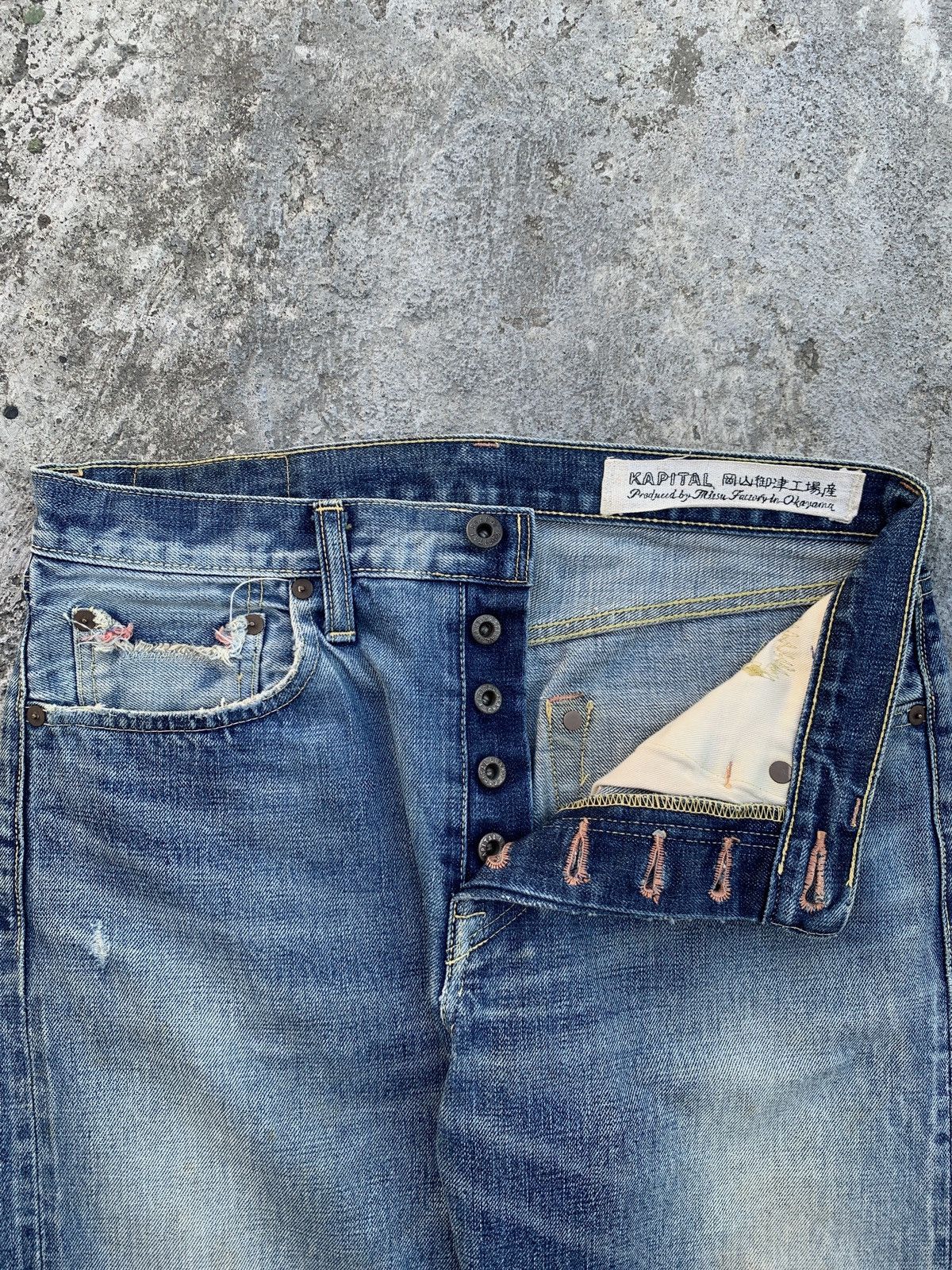 Kapital Heavily Washed Denim Jeans Size US 31 - 7 Thumbnail