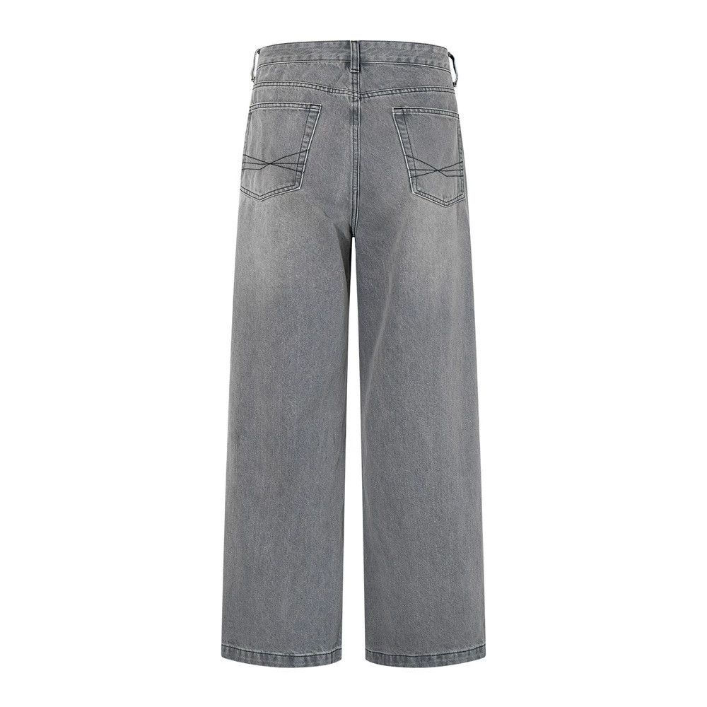 Vintage Men's washed distressed casual punk retro straight jeans Size US 32 / EU 48 - 2 Thumbnail