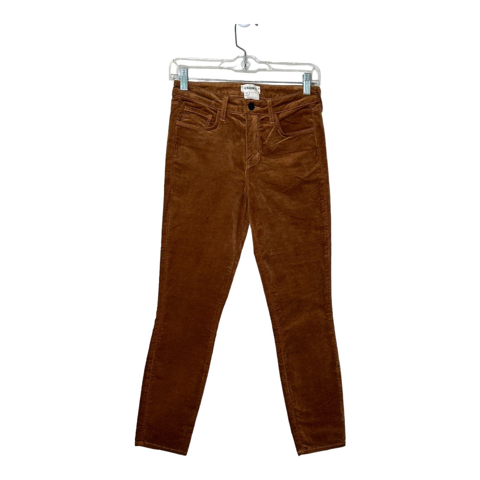 L'AGENCE L'Agence brown velvet skinny cropped jeans size 26-2 Size 26" / US 2 / IT 38 - 8 Thumbnail