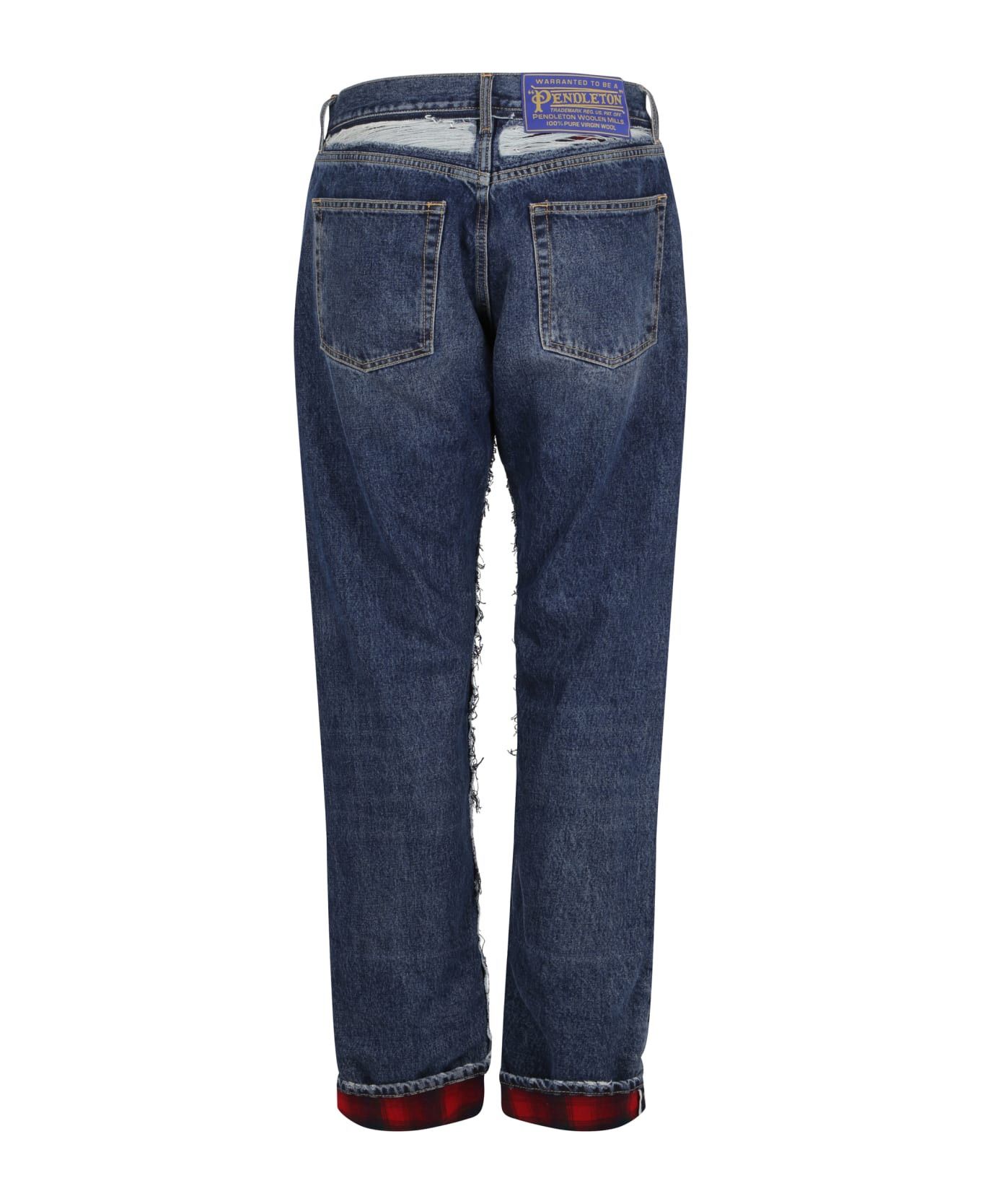 Maison Margiela o1w1db10525 Pendleton Denim Jeans in Blue Size US 34 / EU 50 - 2 Thumbnail
